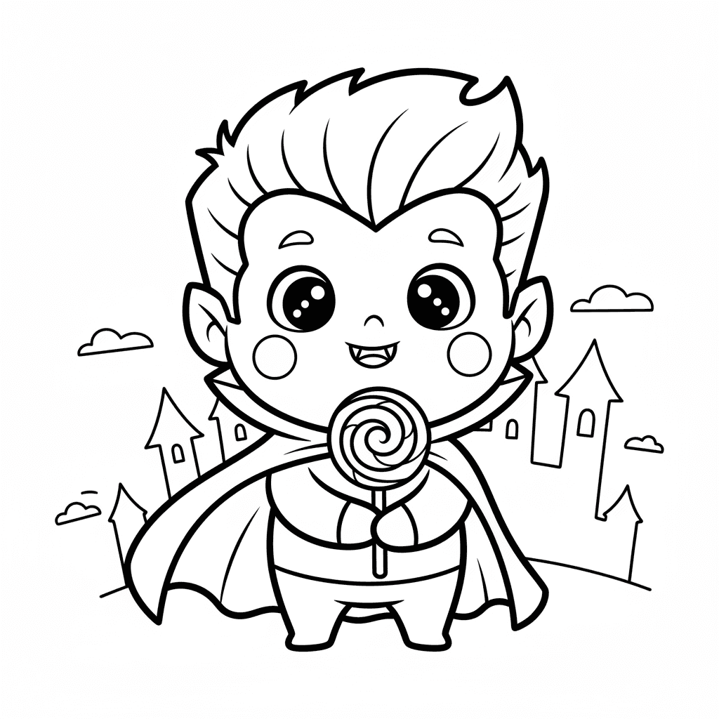 Little vampire with a lollipop