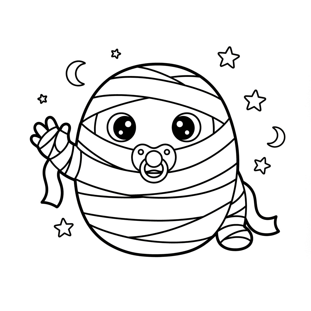 Baby mummy waving