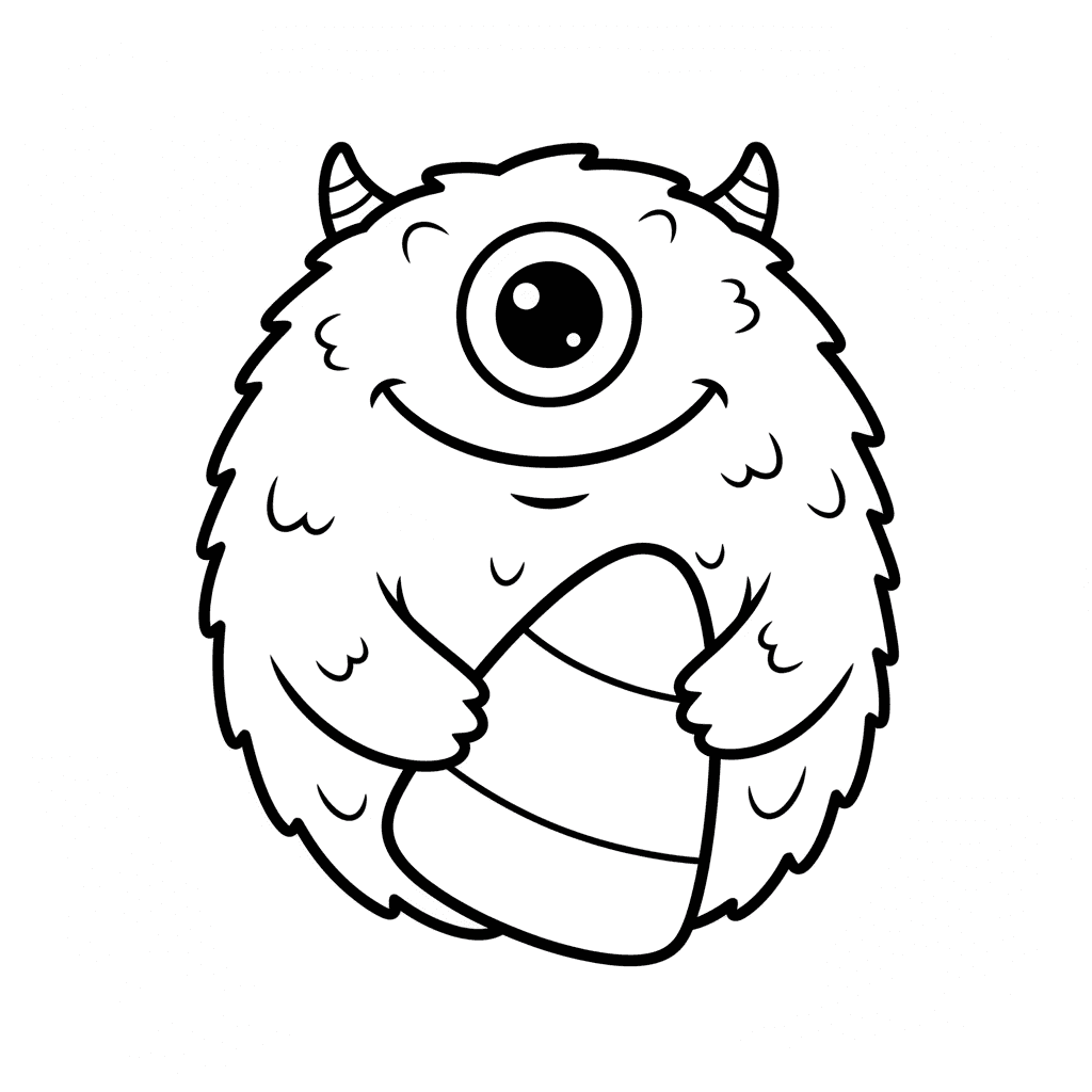Friendly monster with candy corn