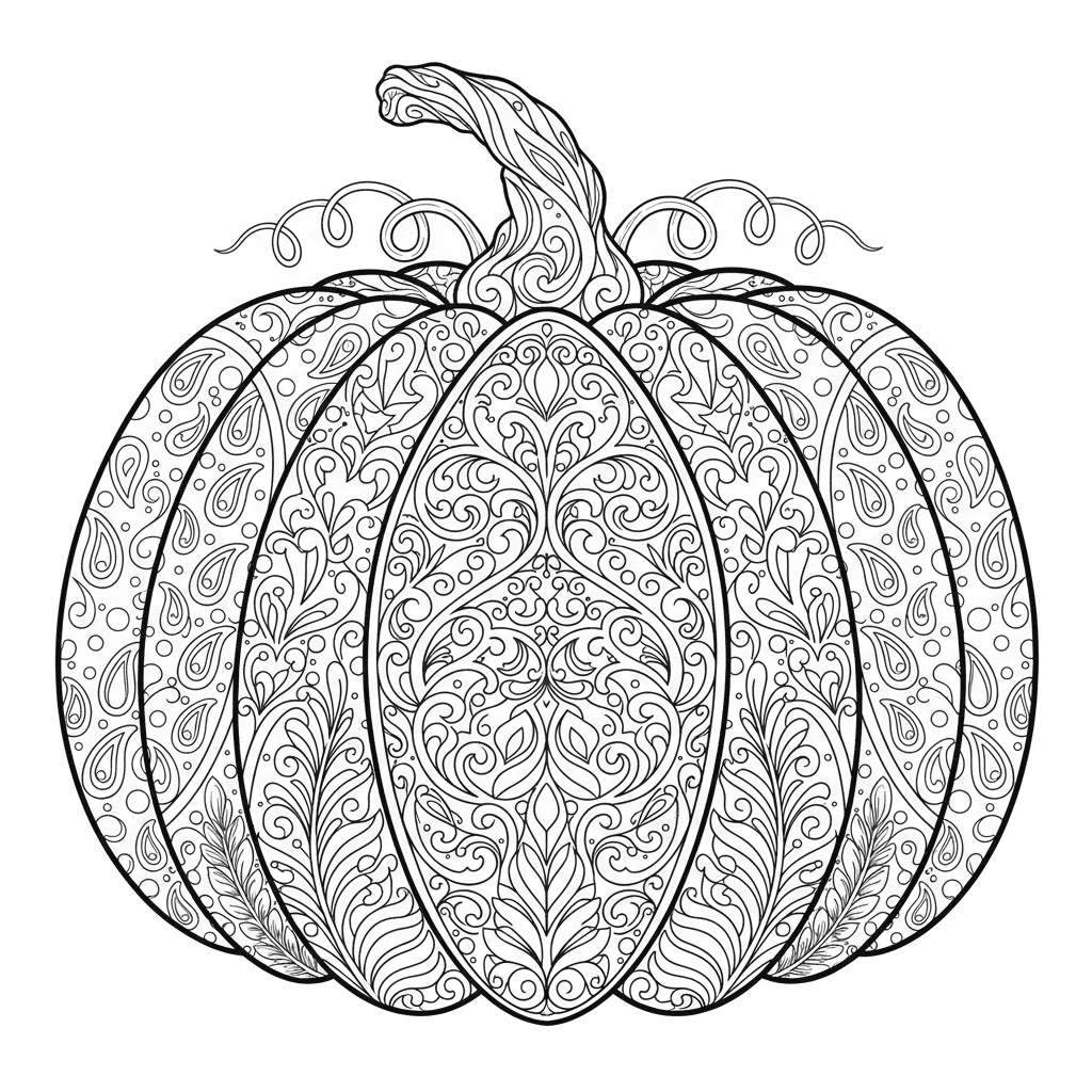 Ornate pumpkin with scrollwork