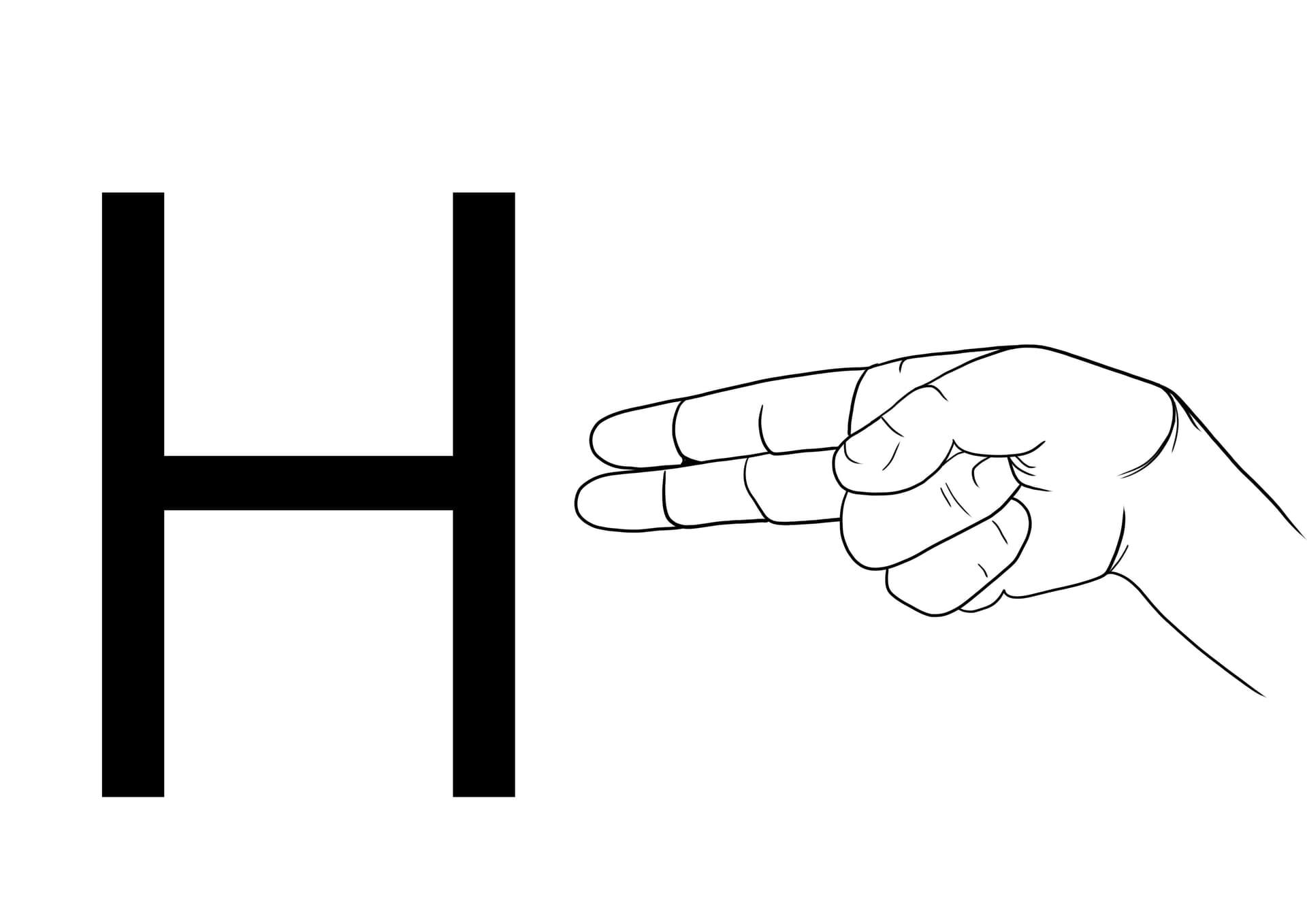 ASL letter H