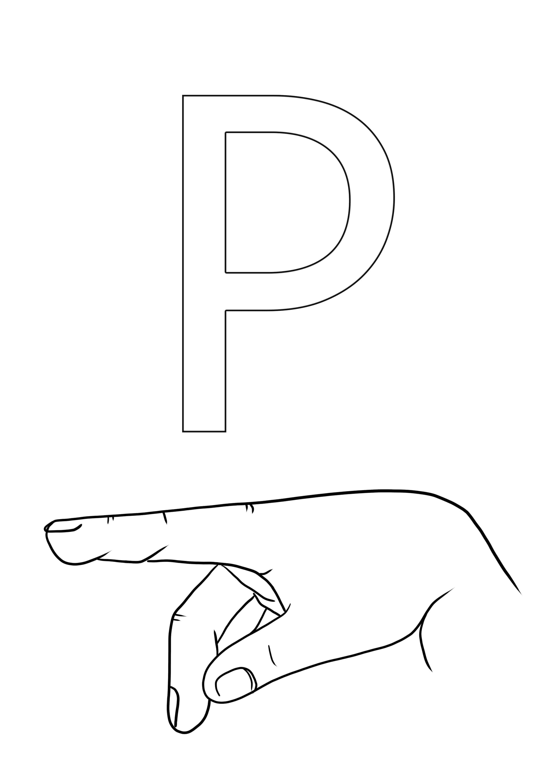 ASL letter P