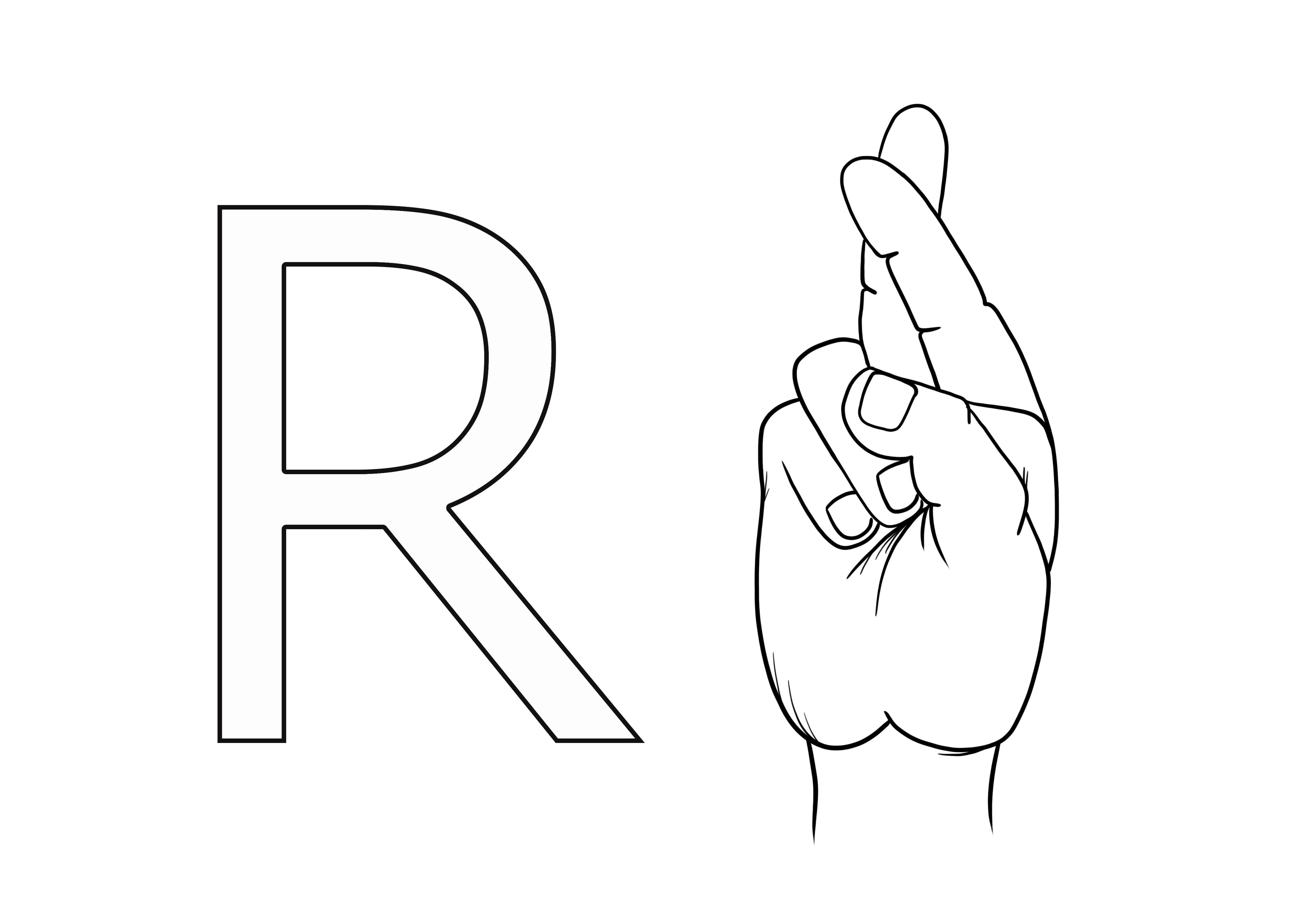 ASL letra R