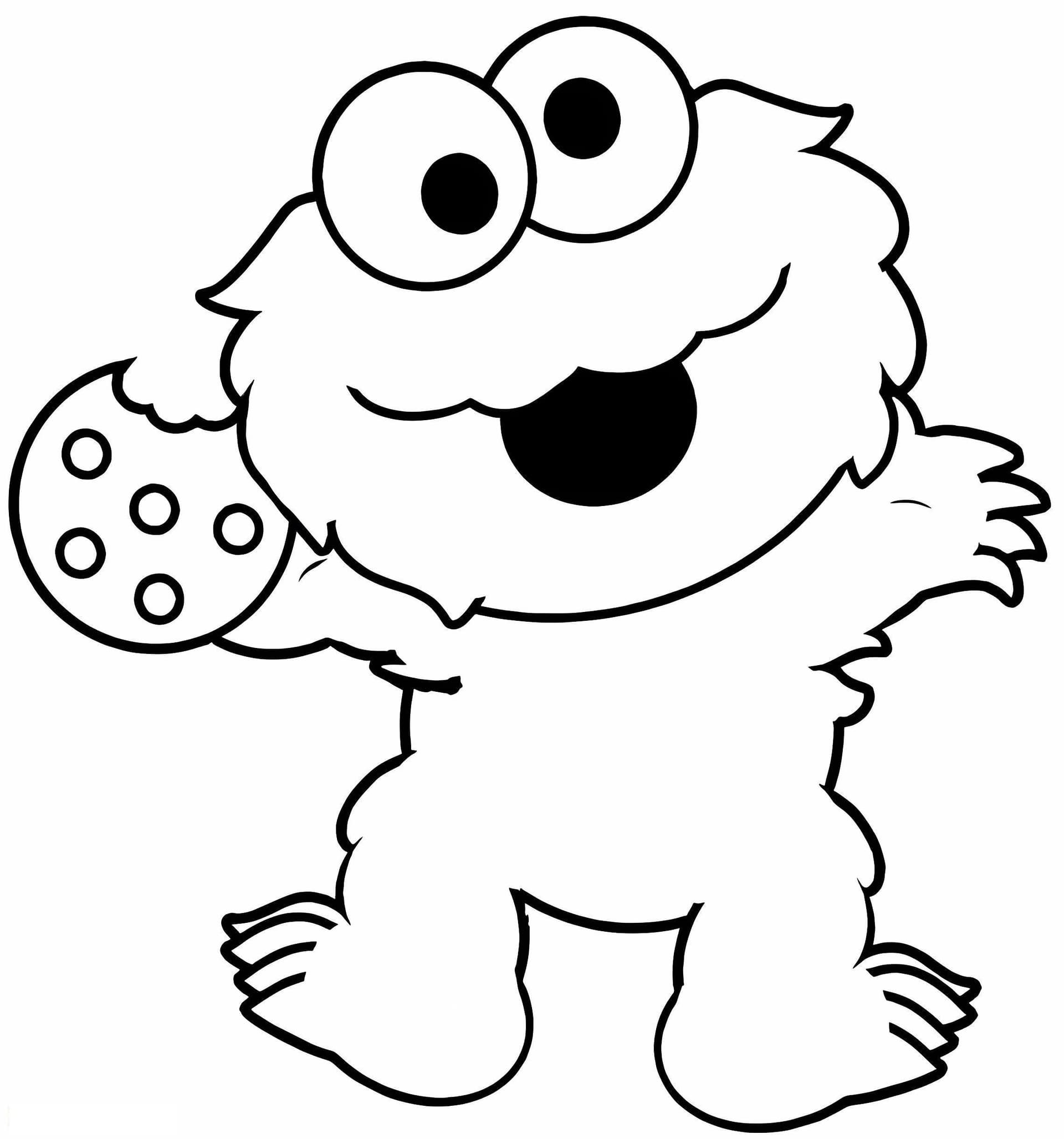 Baby Elmo Holding A Cookie