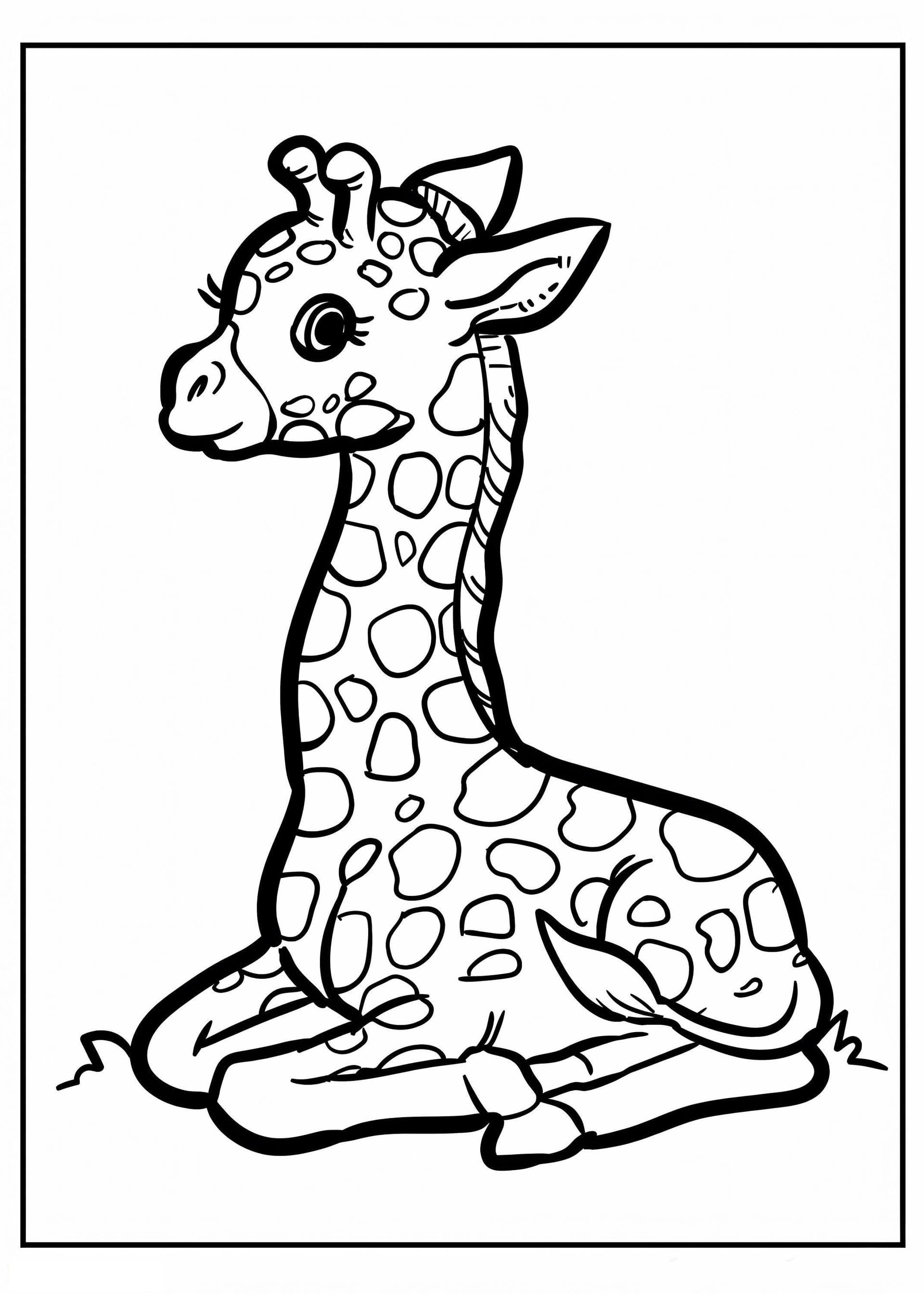Baby Giraffe Sitting