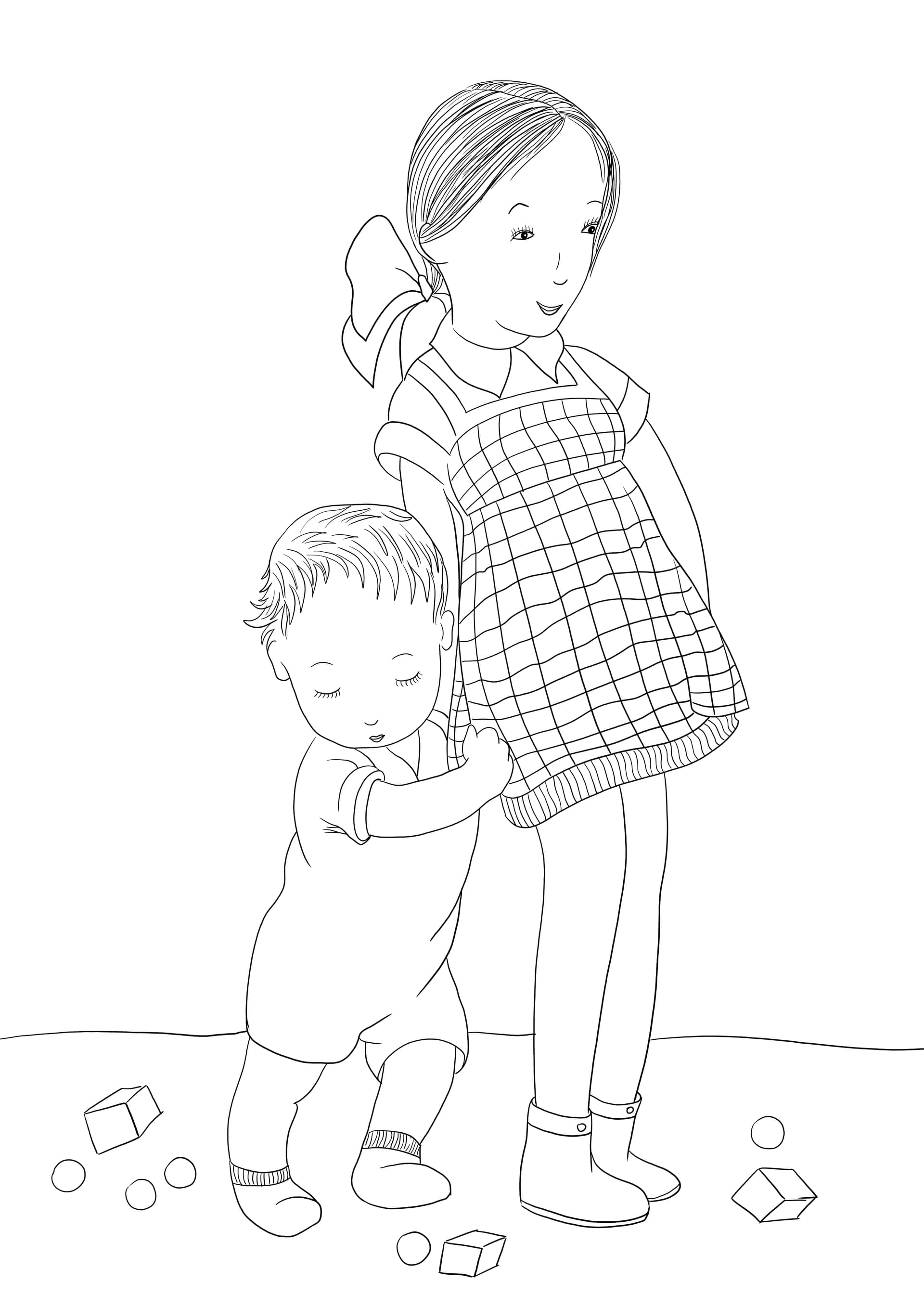 Big sister and little brother