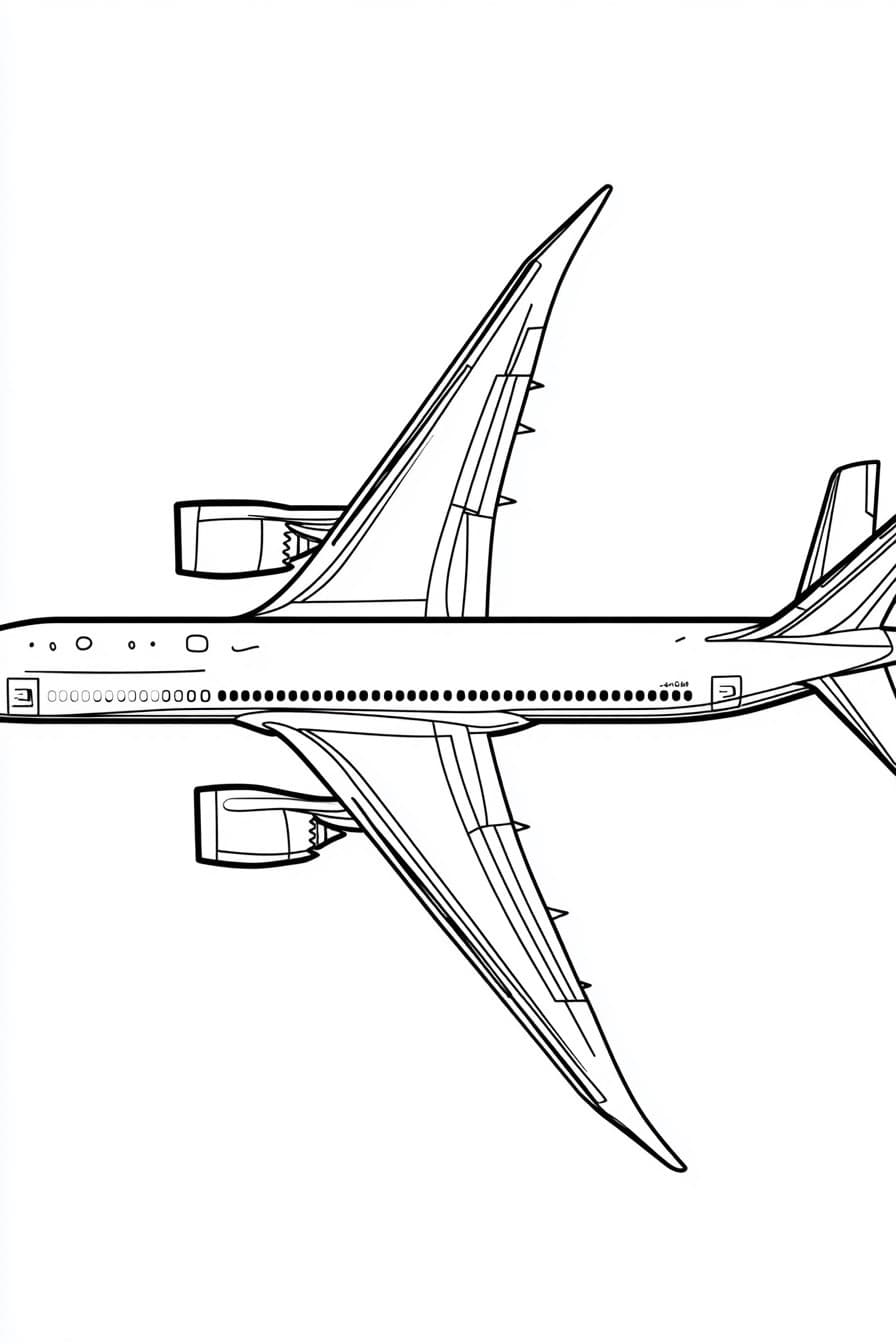 Boeing 787 for coloring