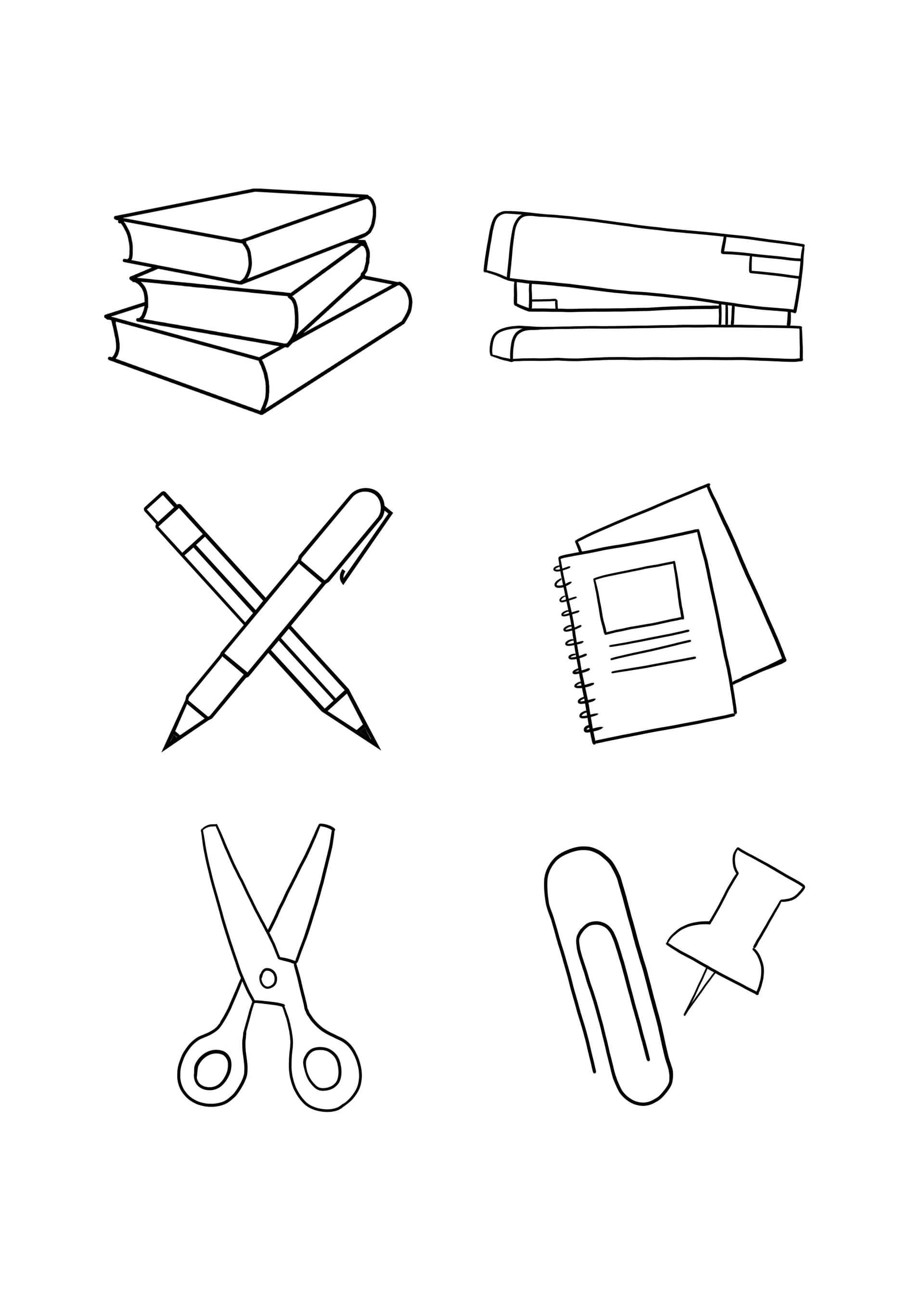 books-pins-pens-stapler