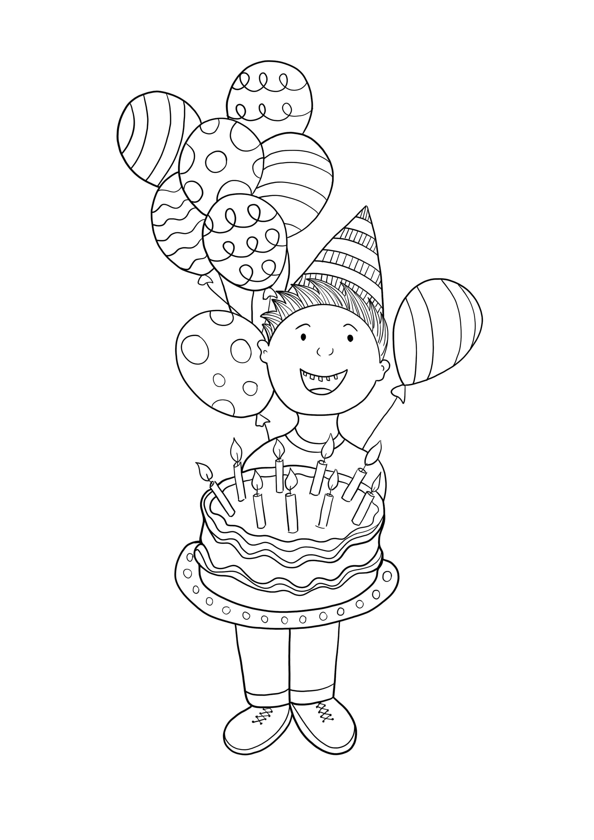 Boy and cake with candles