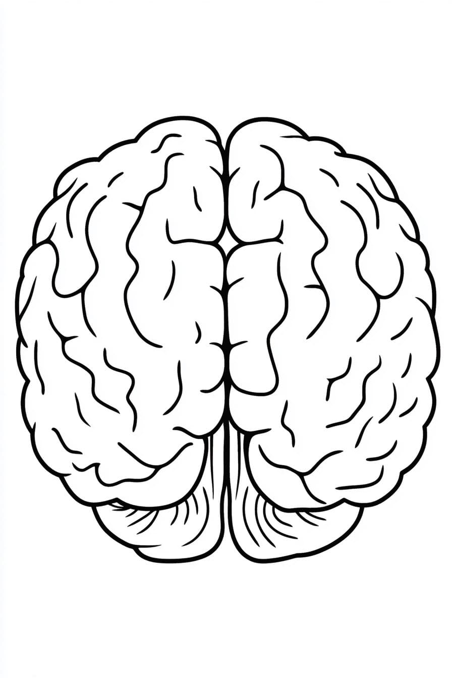 Brain lobes coloring sheet
