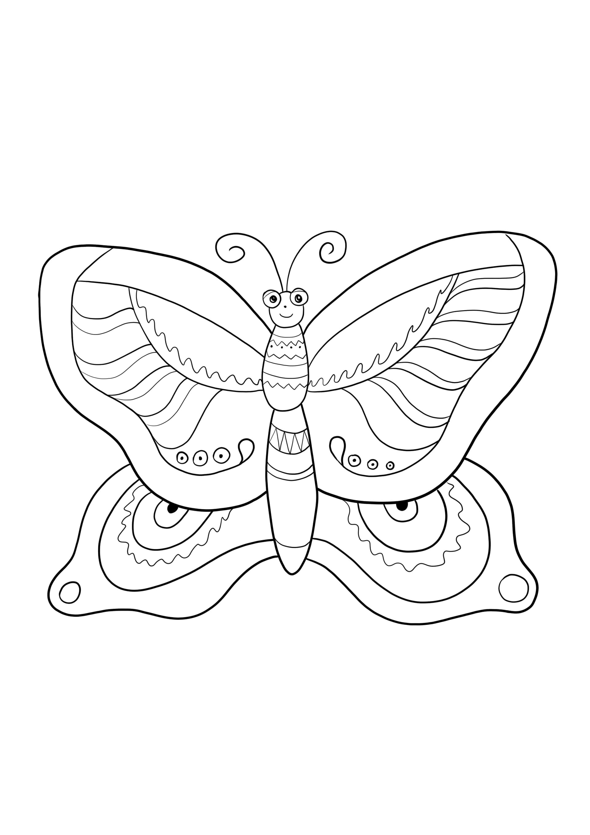 Opened wings butterfly