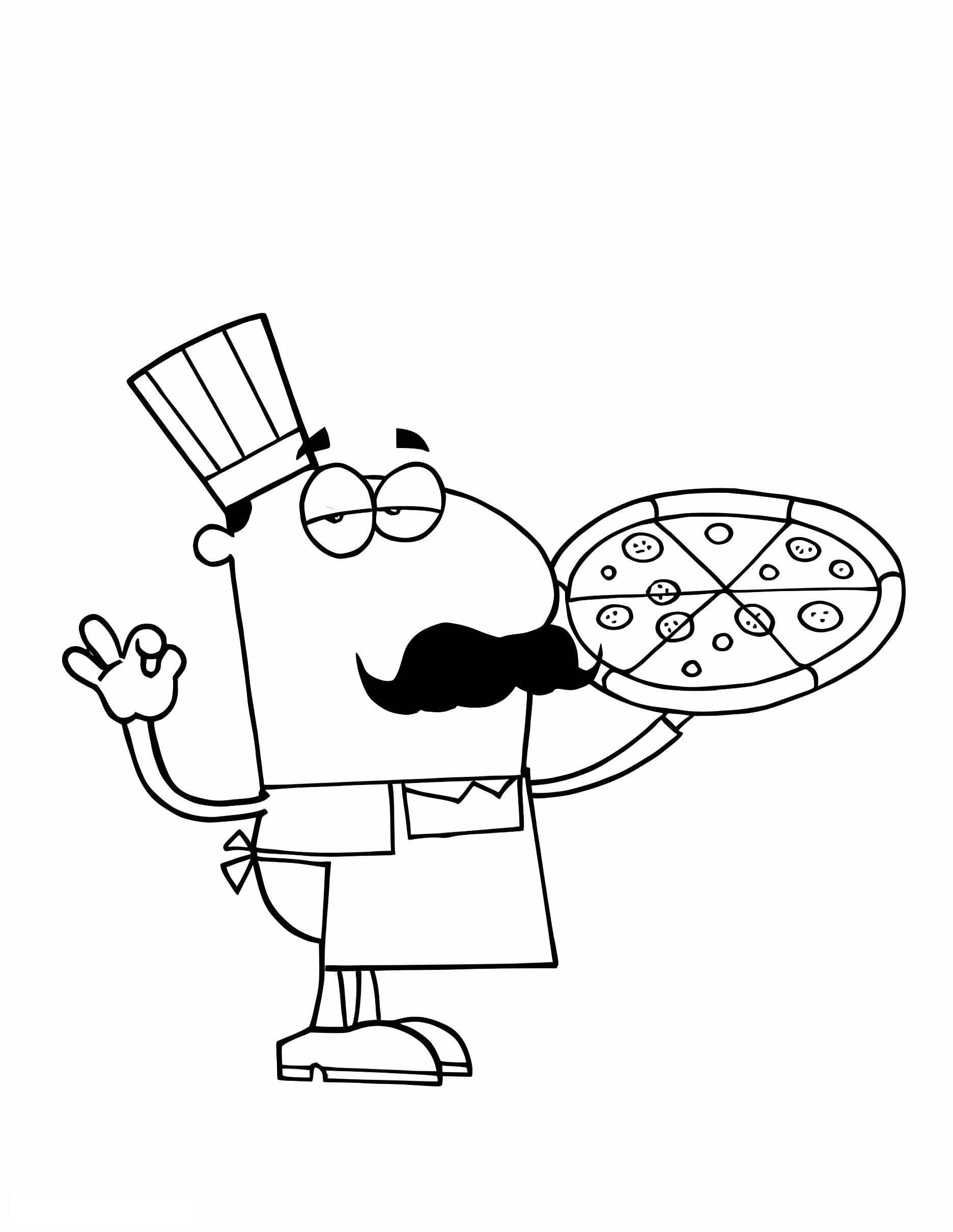 Chef Holding Pizza