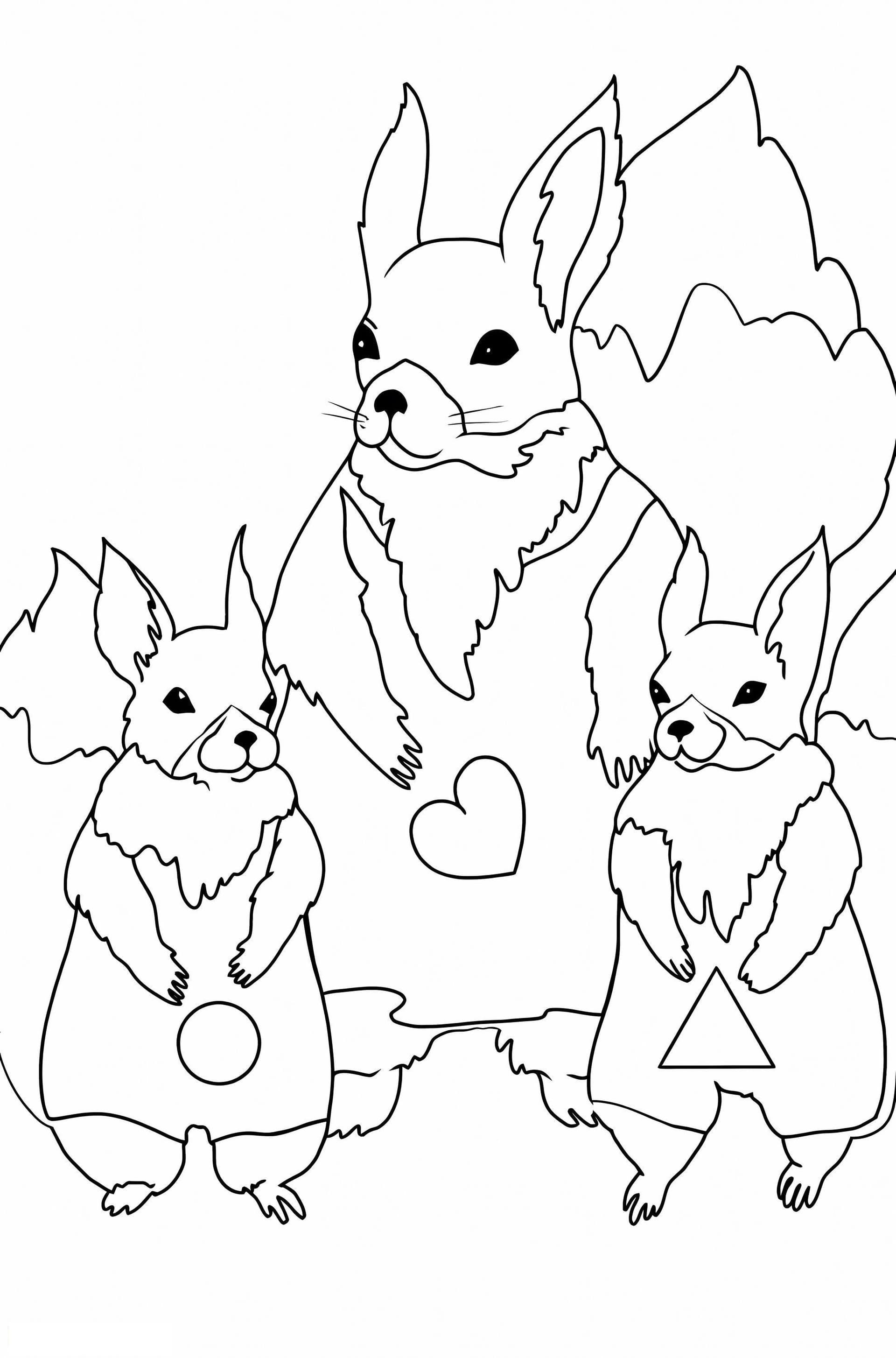 Cartoon Family Rabbit In Spring