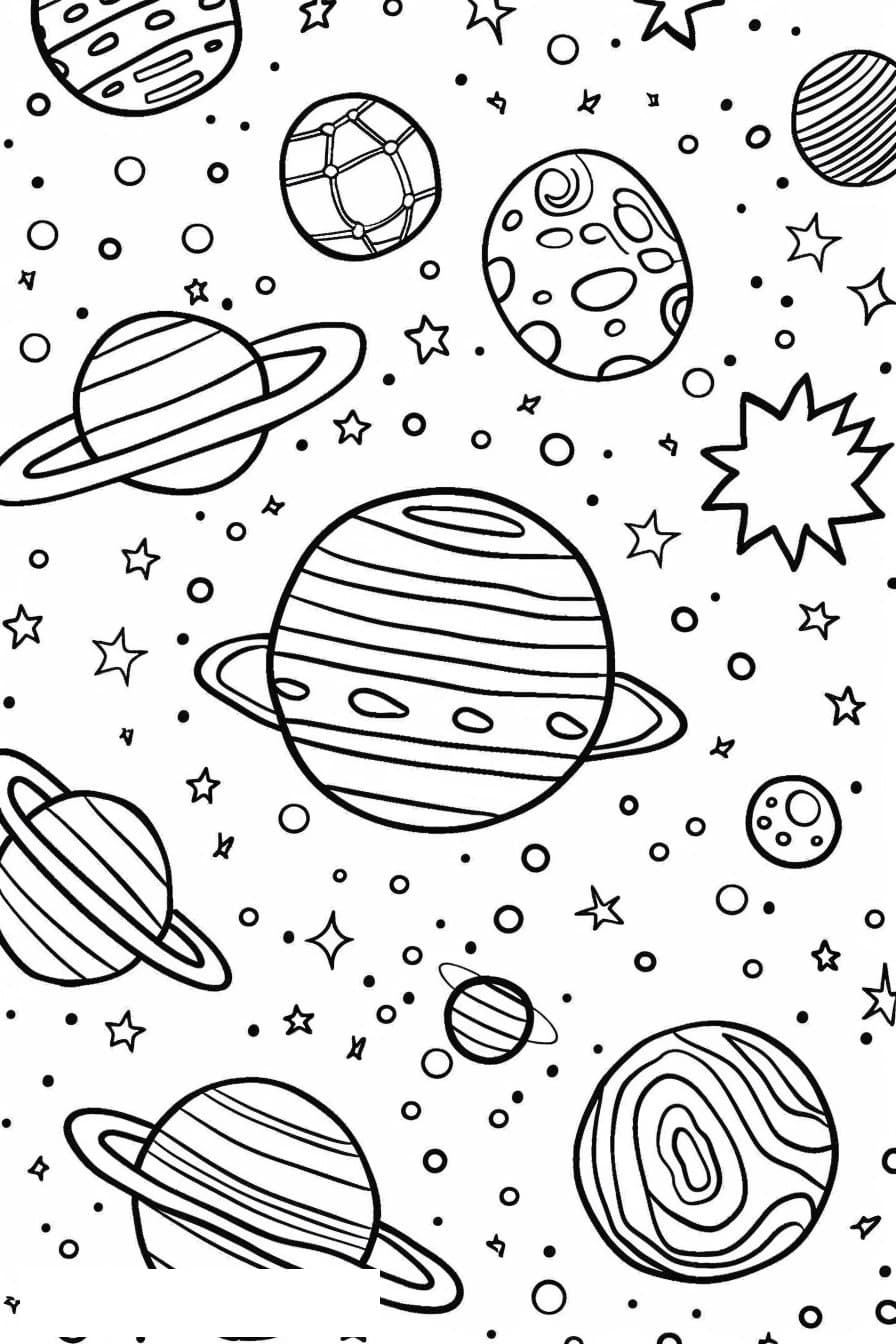 Cosmos coloring page