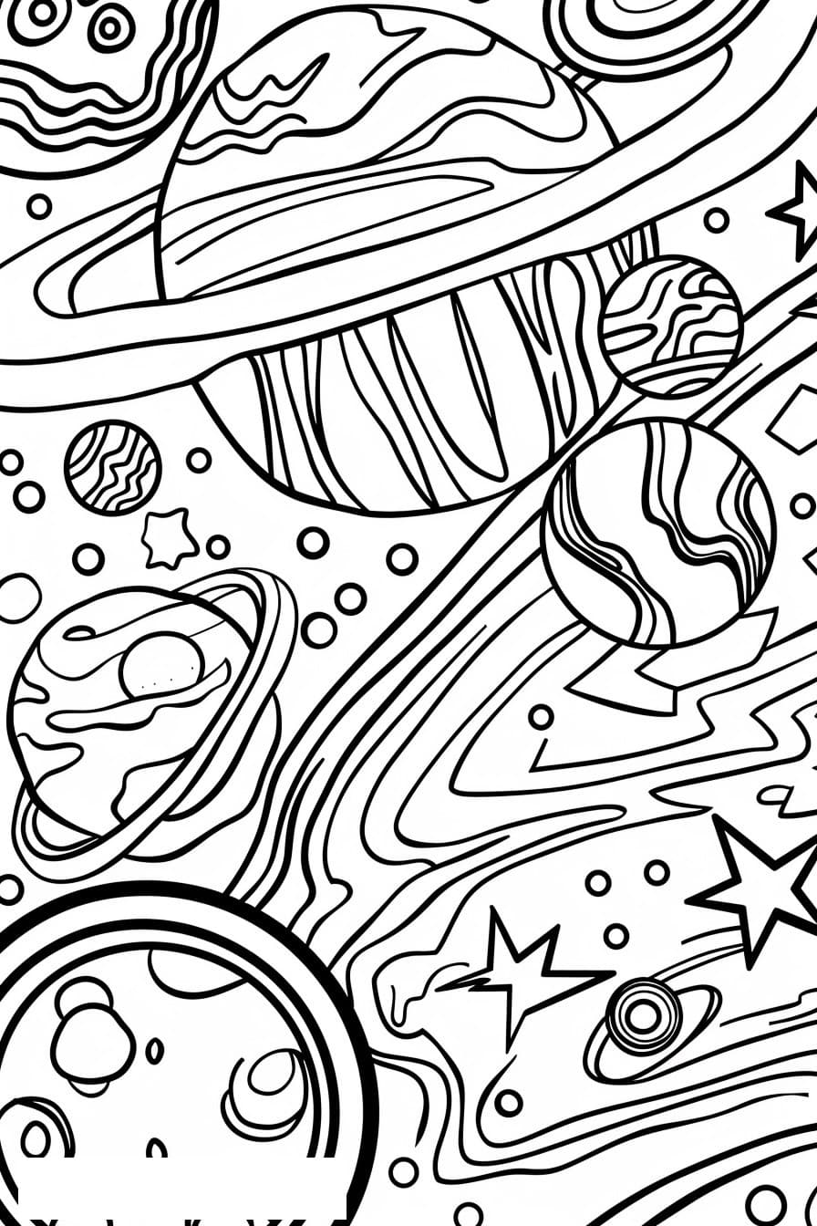 Cosmos coloring sheet