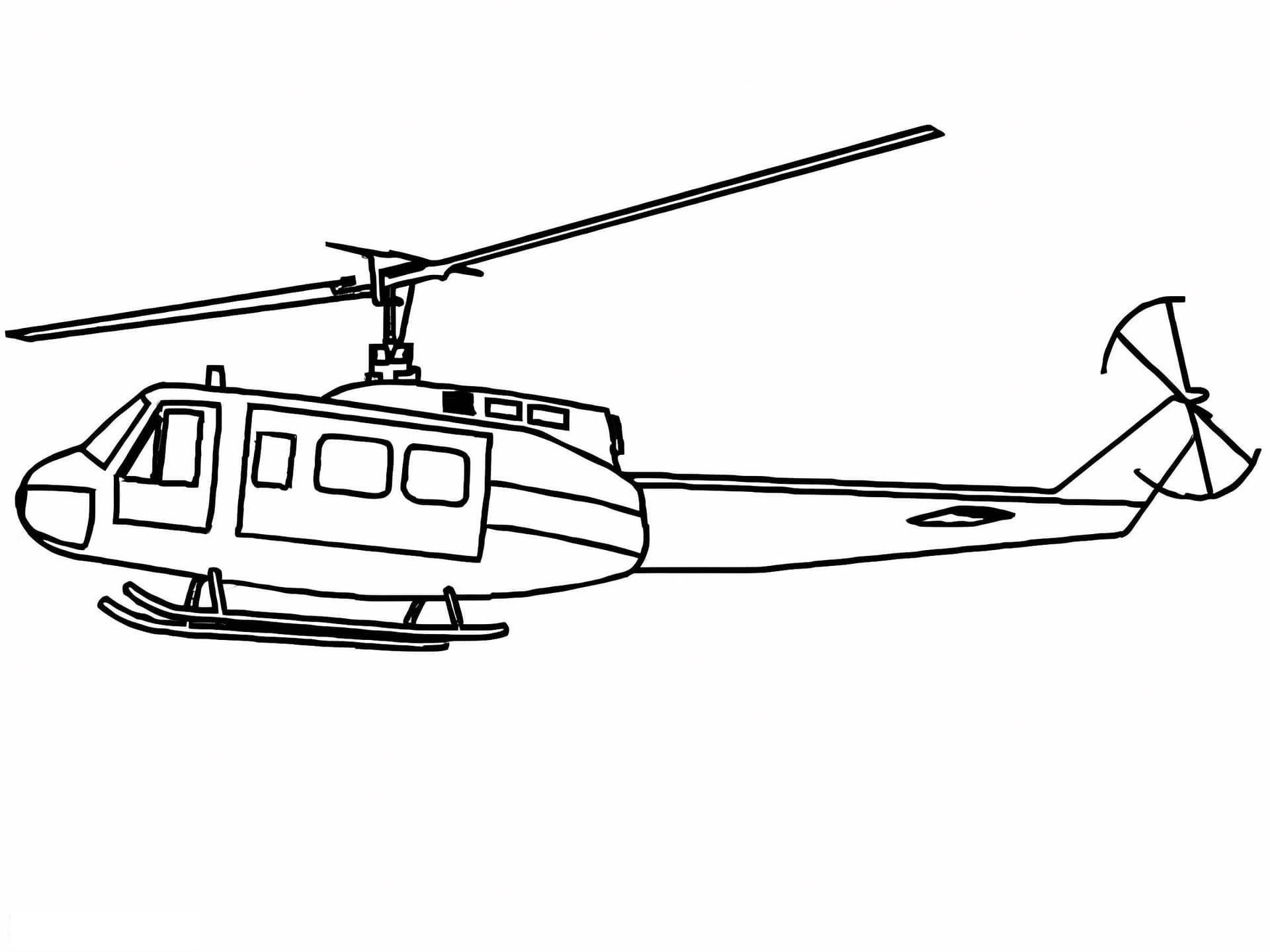 Military Helicopter Drawing