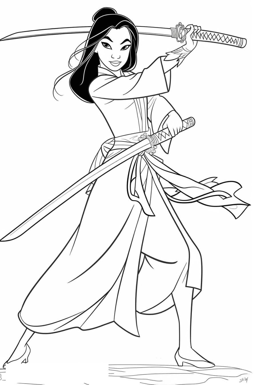 Disney princess mulan coloring page