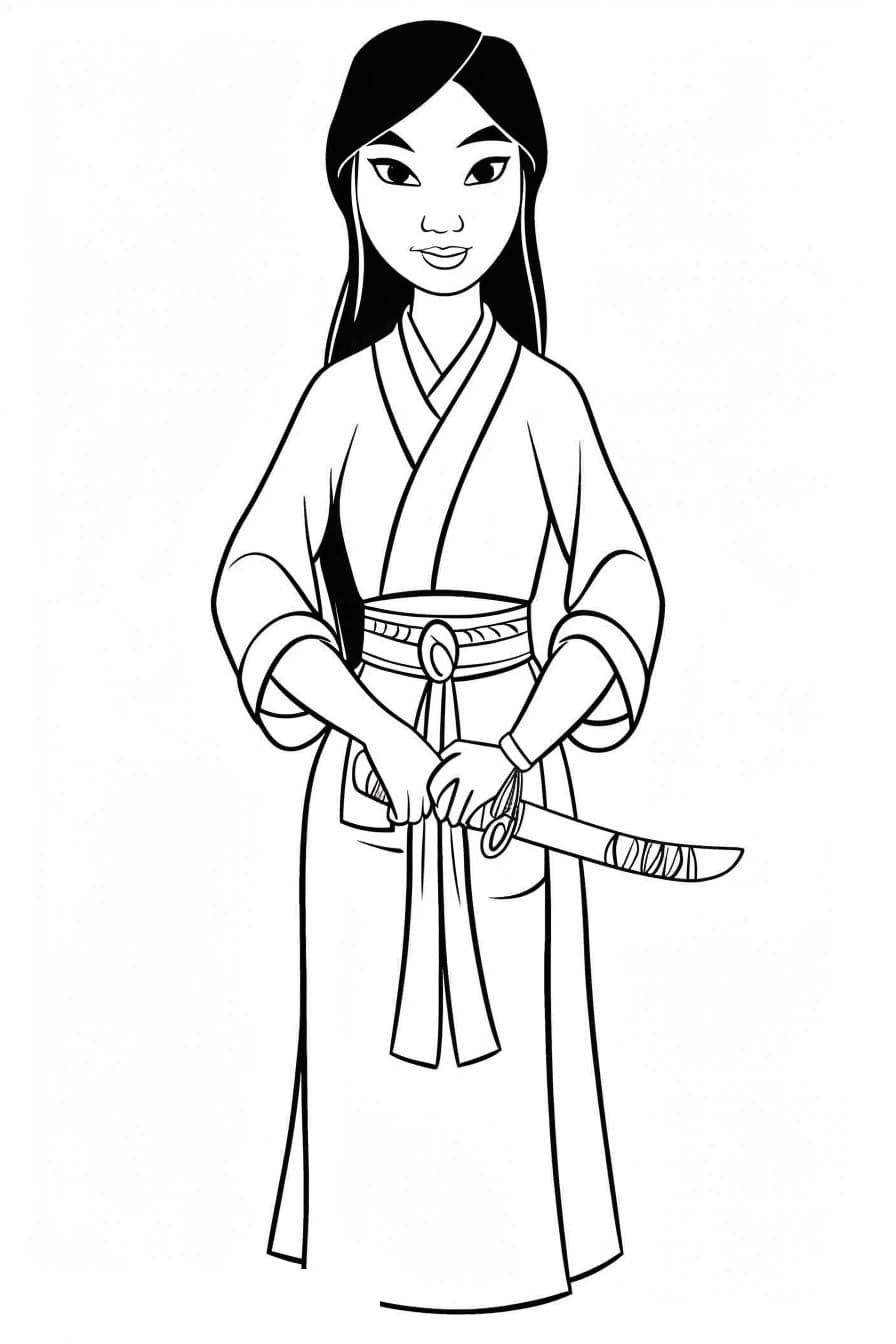 Disney princess mulan coloring sheet