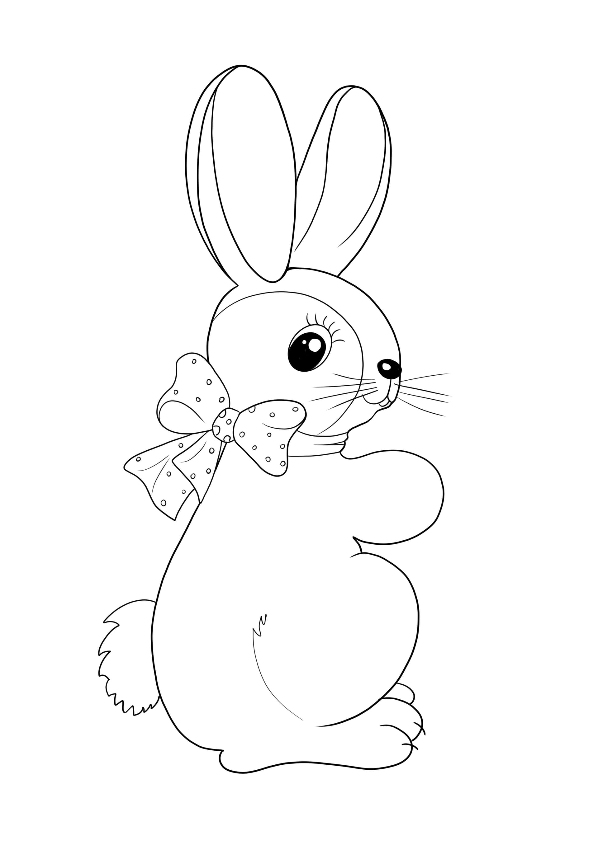Easter bunny with a bow
