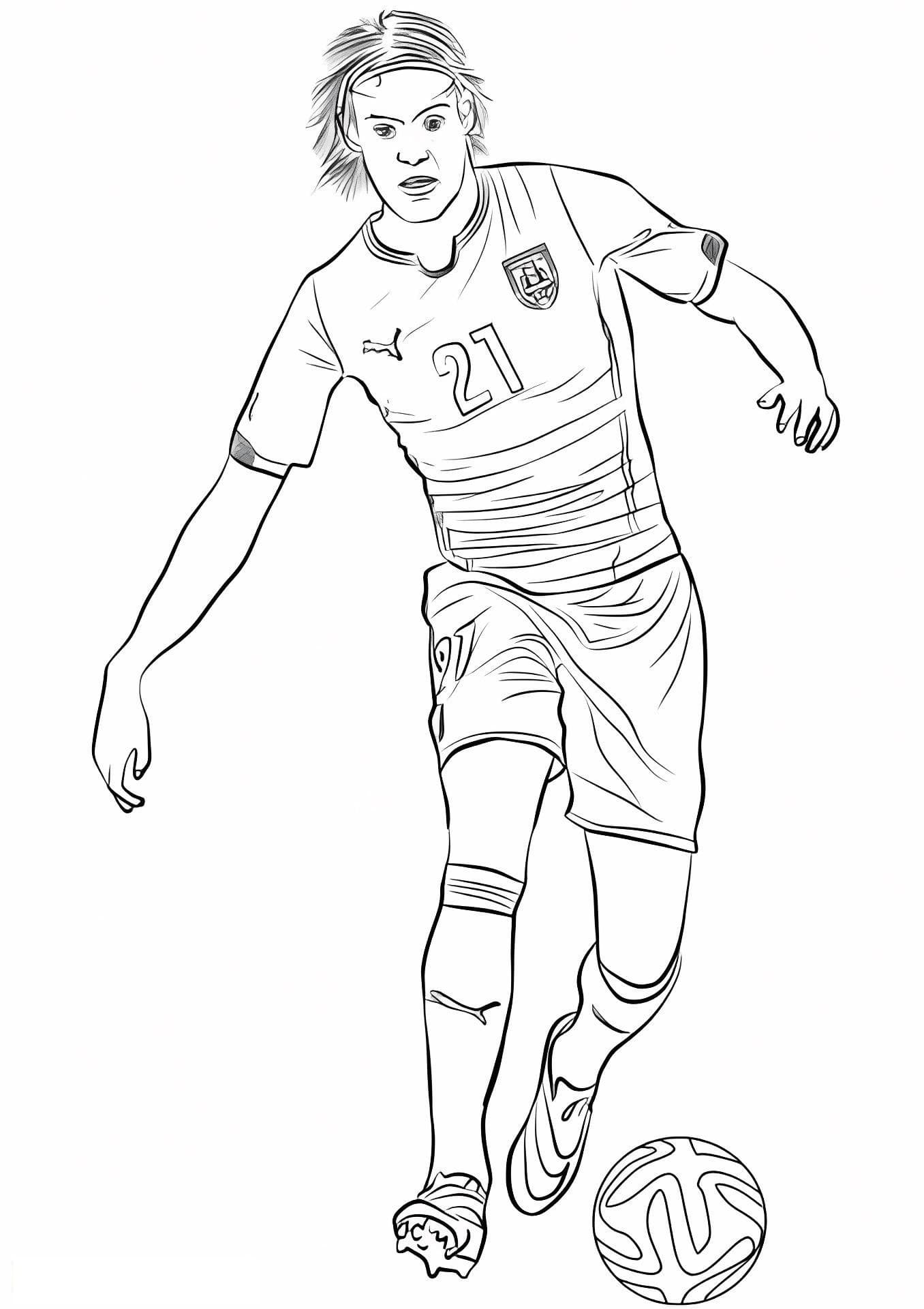 Edinson Cavani Kicking The Ball