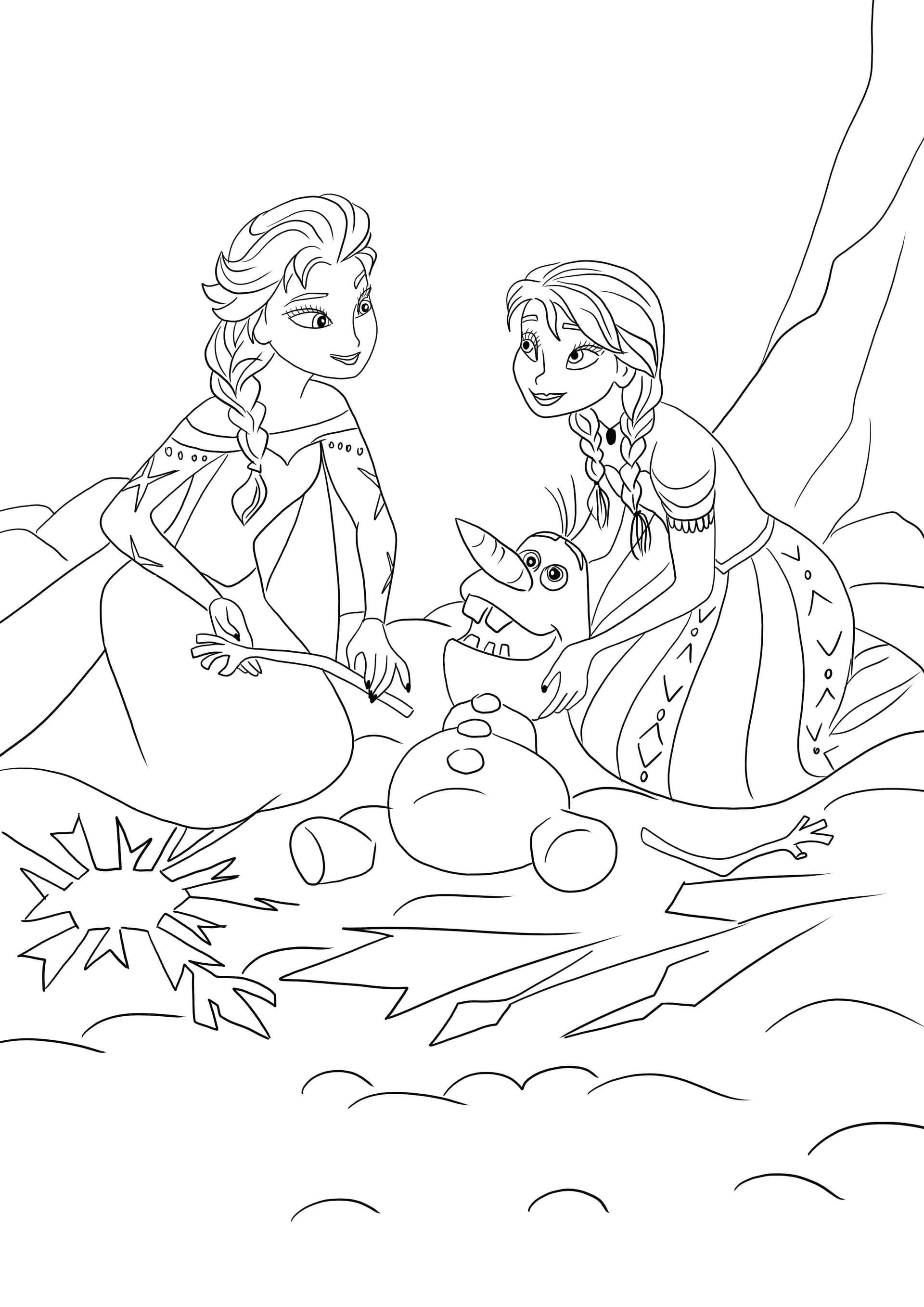 Elsa-Anna and Olaf melting