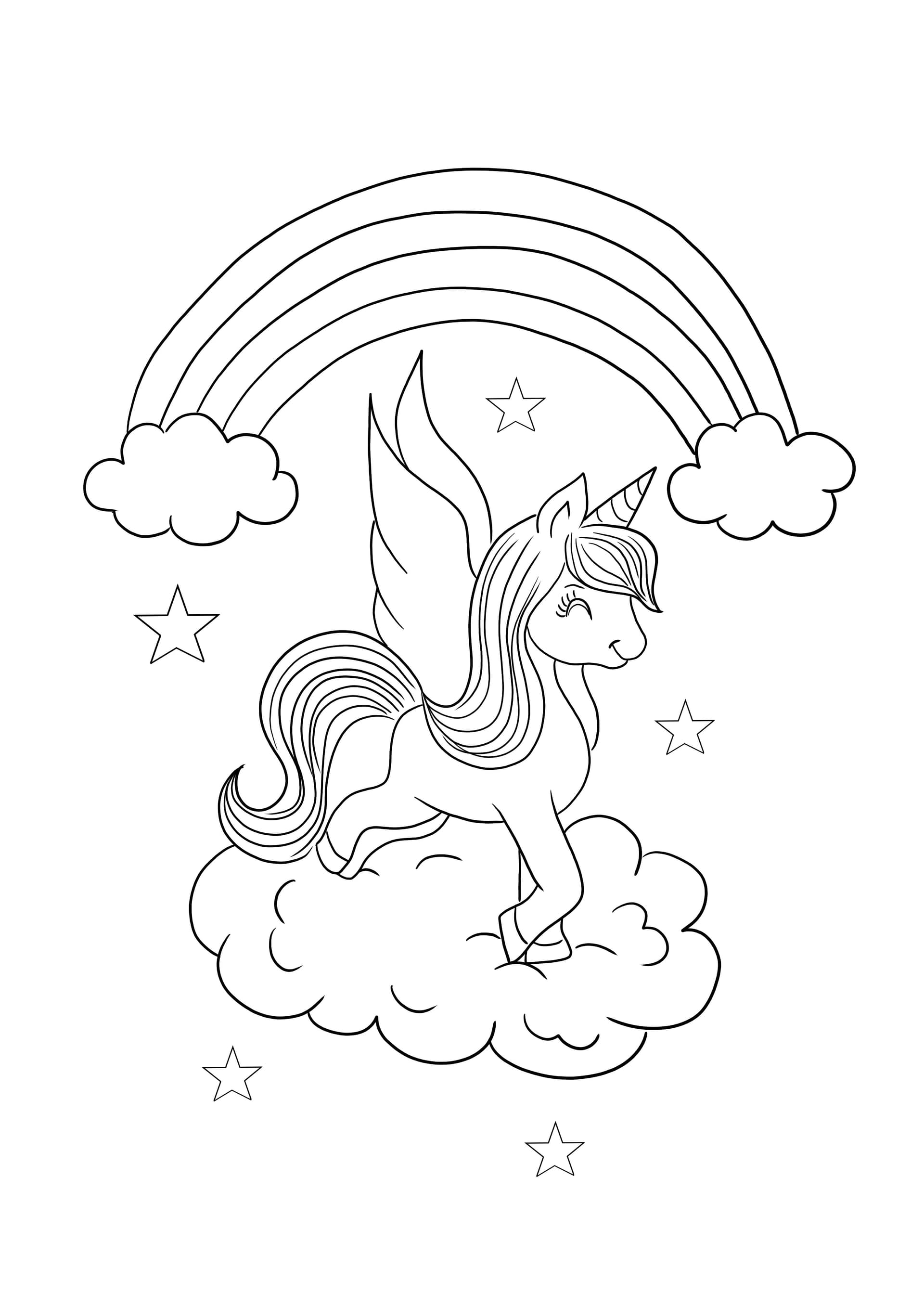 Flying Unicorn on clouds