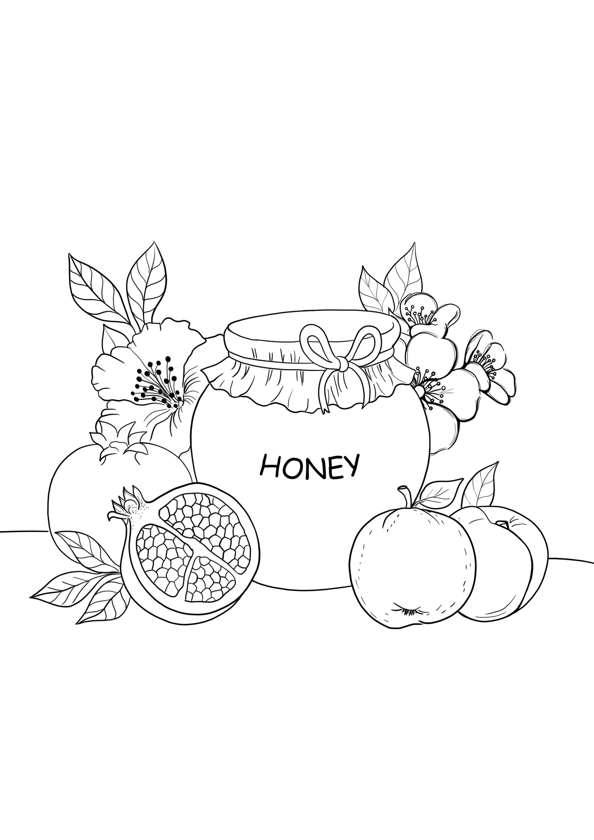 Fruits and jam jar