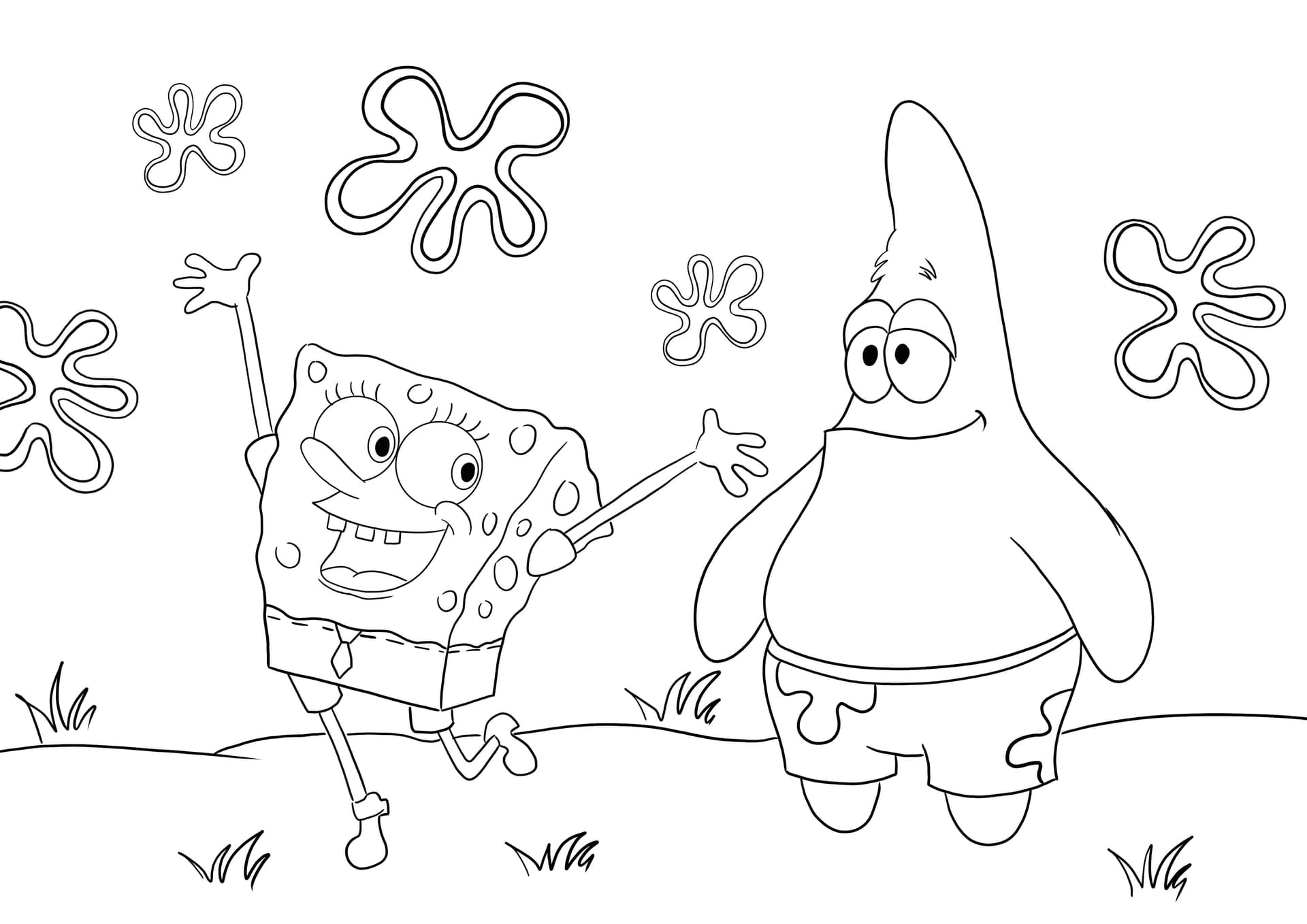Happy Sponge and Patrick