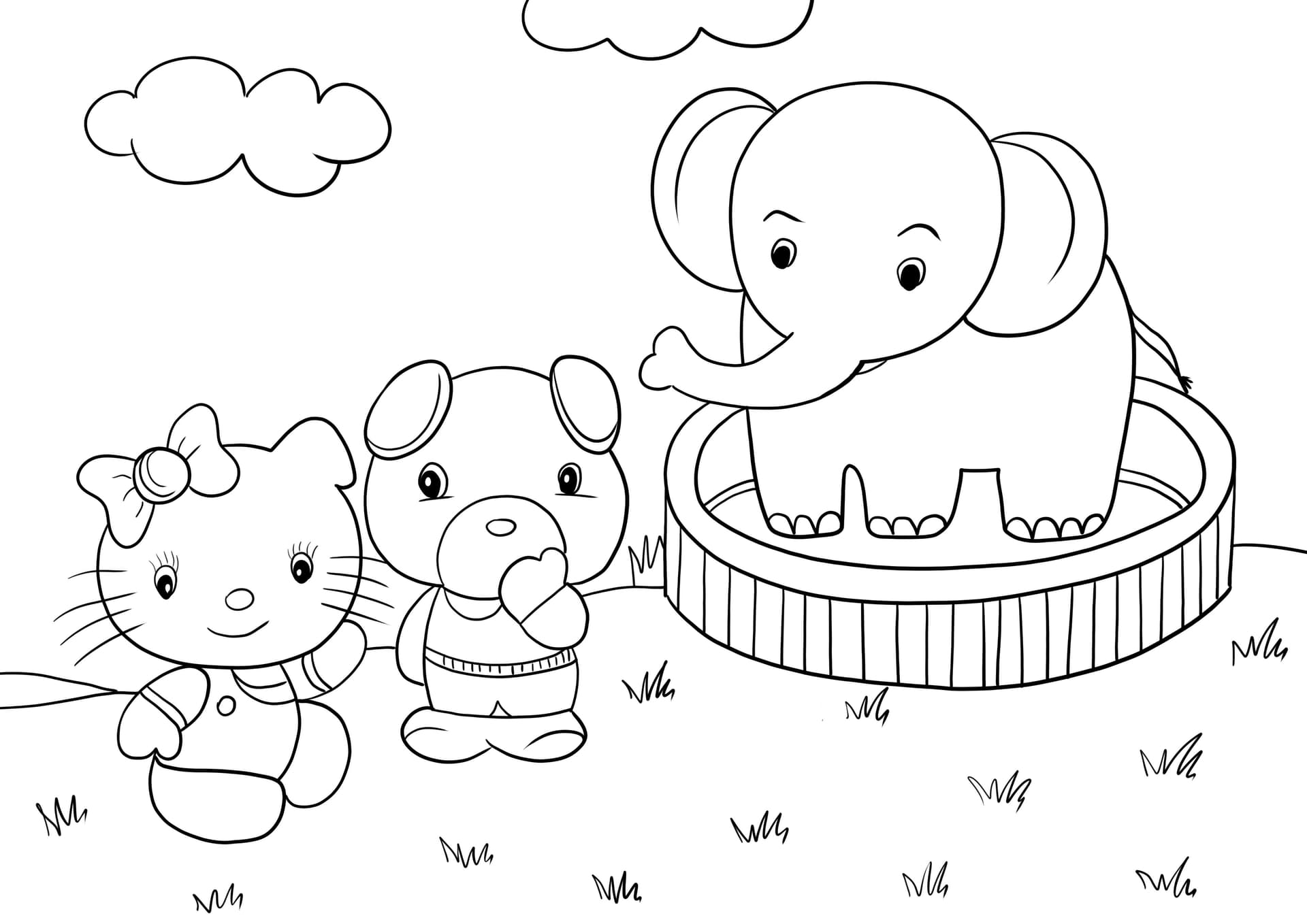 Hello Kitty at the zoo