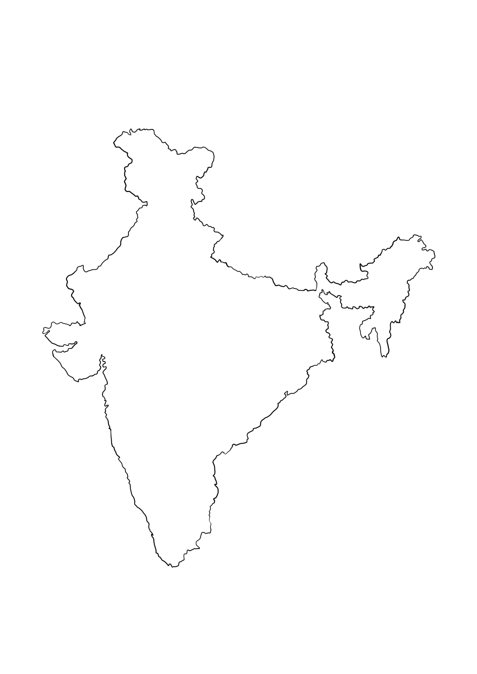 India blank outline map
