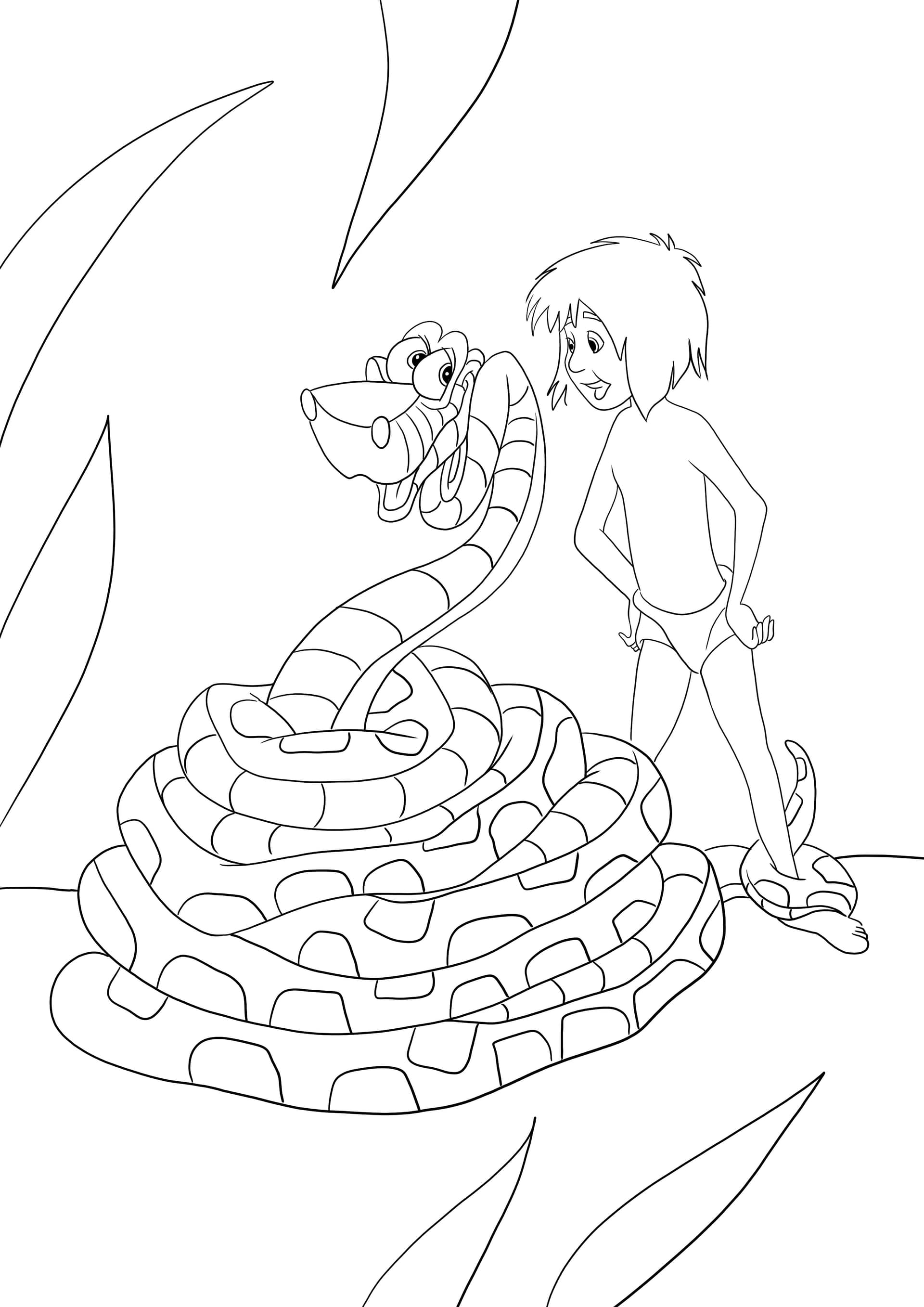 Kaa and Mowgli