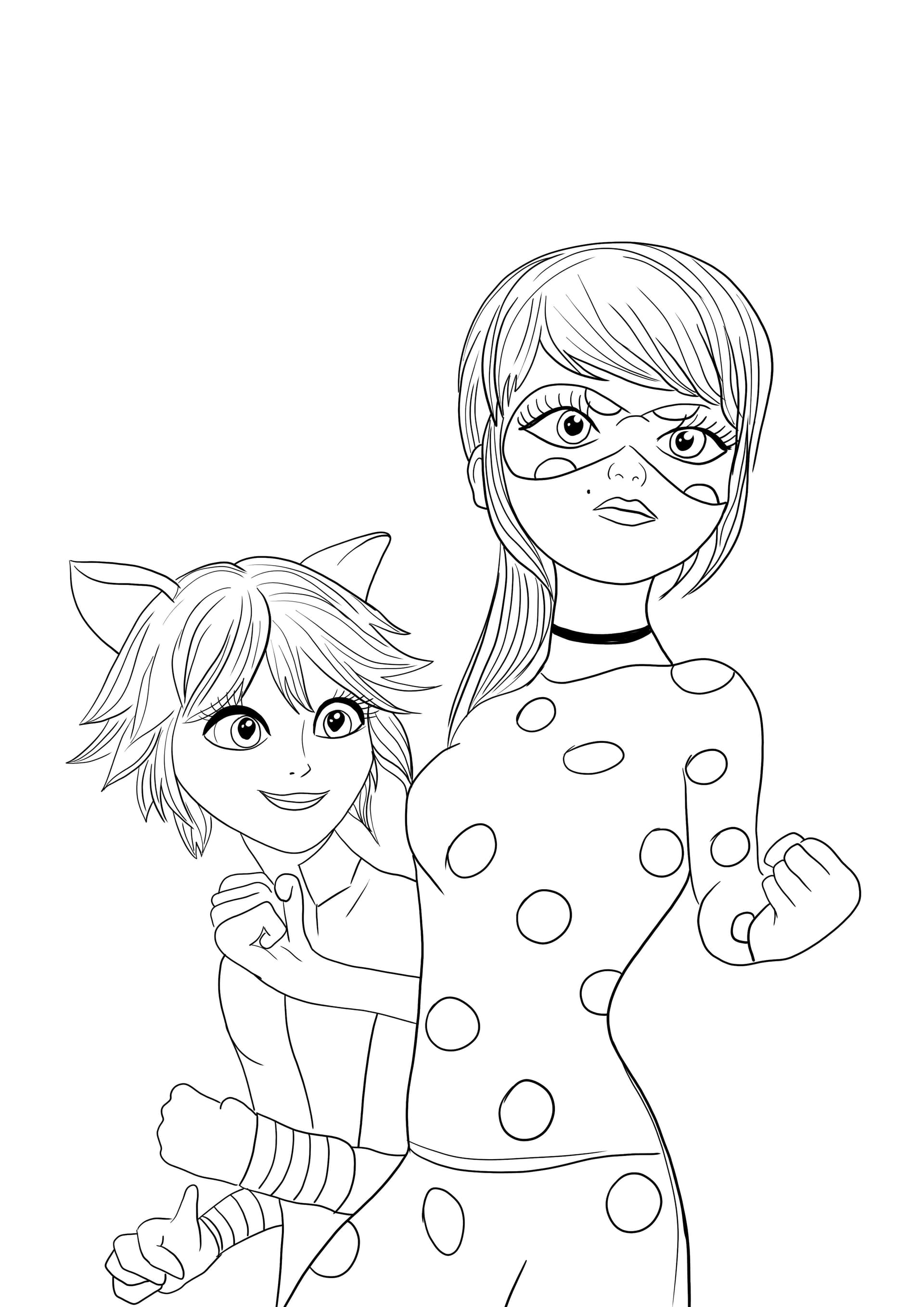 Lady Bug and Cat Noir