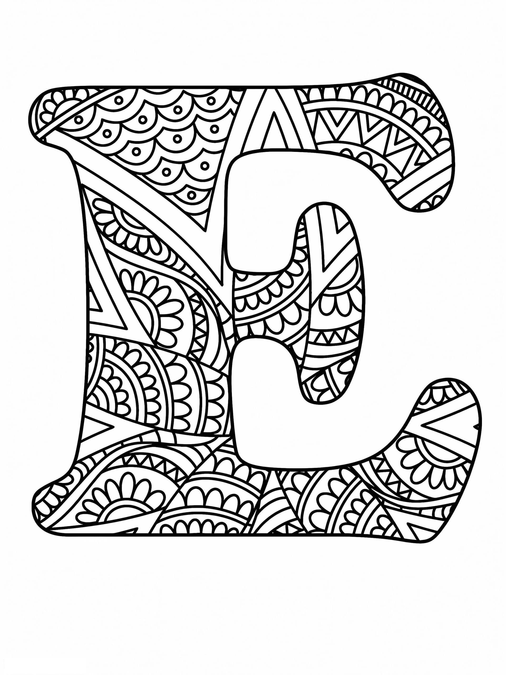 Buchstabe E Mandala Alphabet