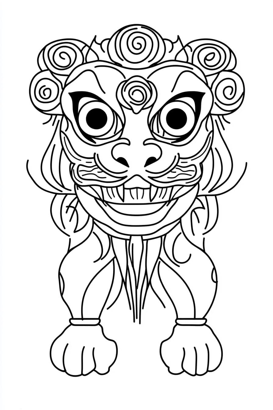 Lion dance head free printable