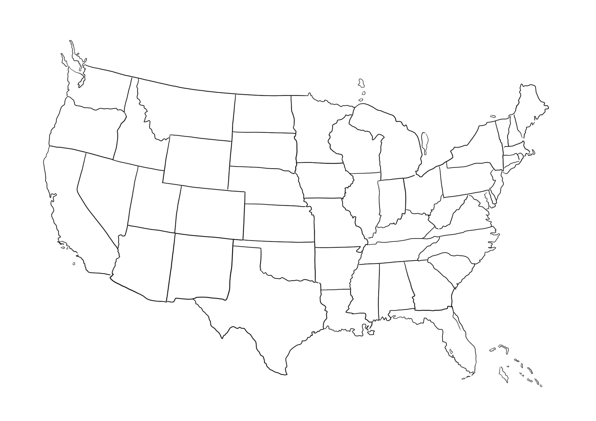 Map of the United States Of America