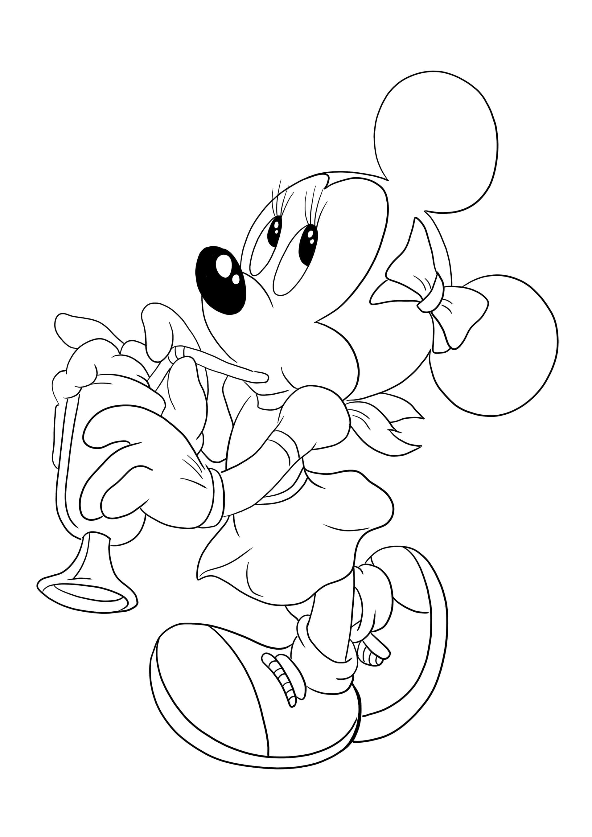 Minnie drinking through a straw