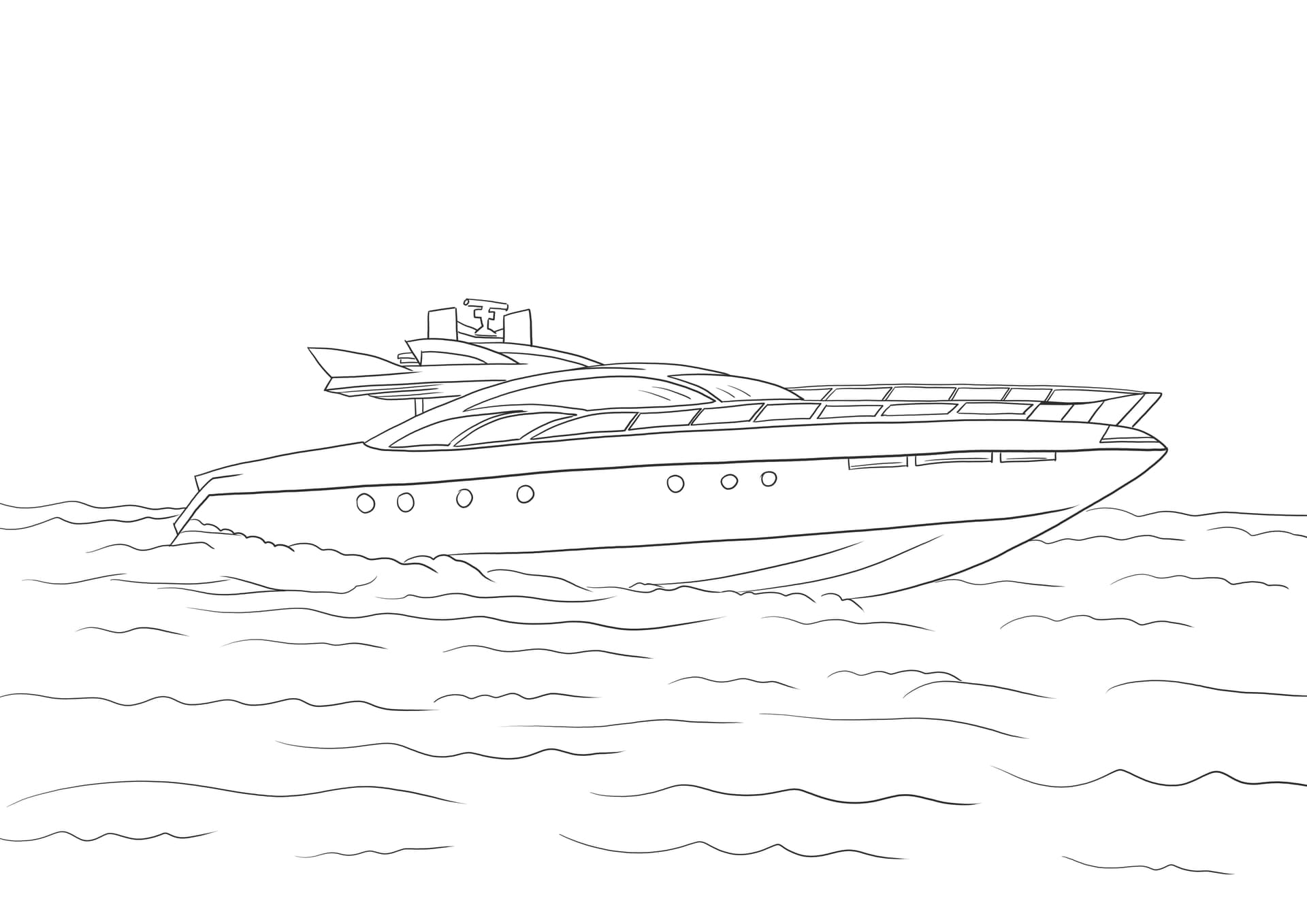 Modern speed boat