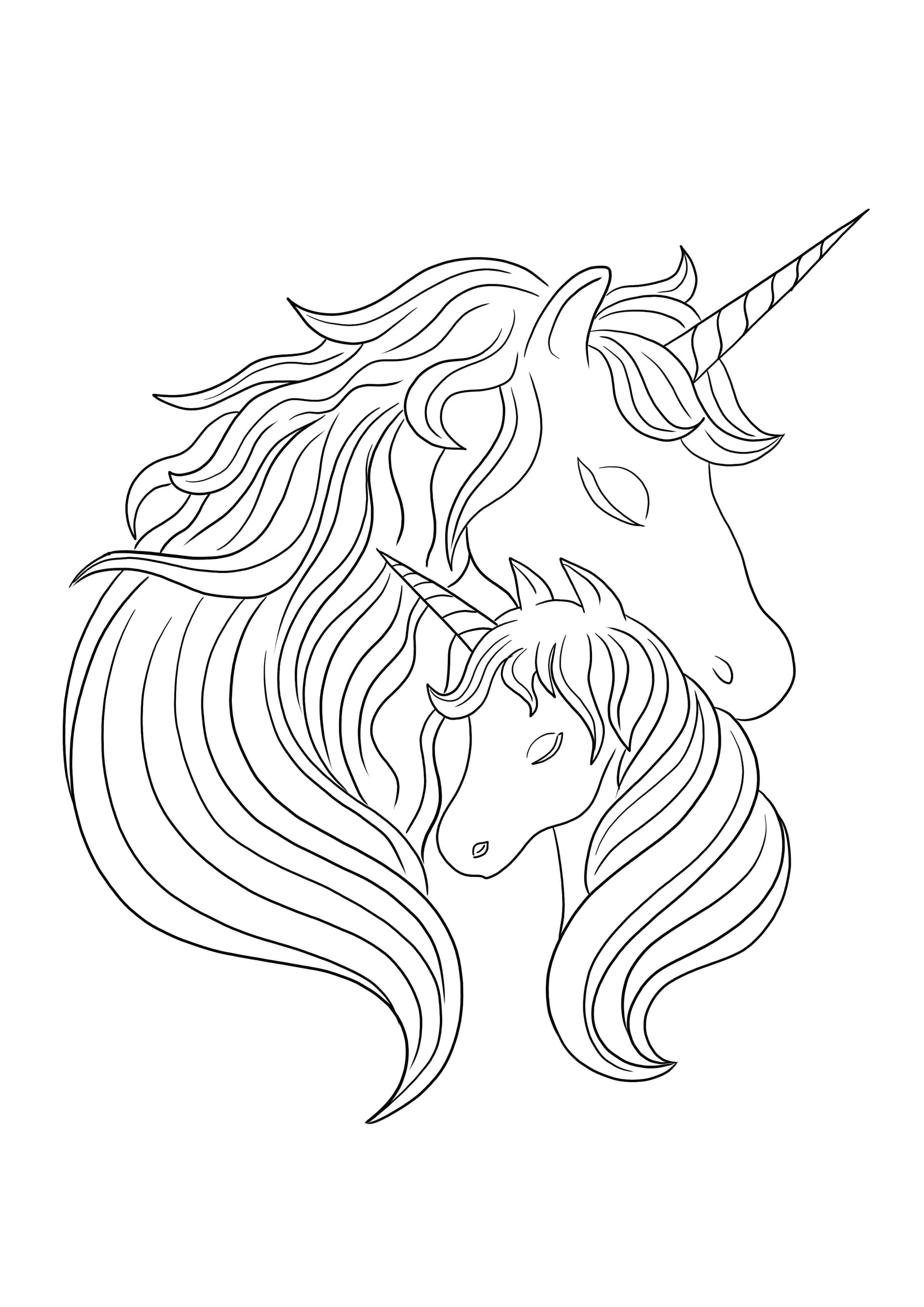 Mother and baby unicorn