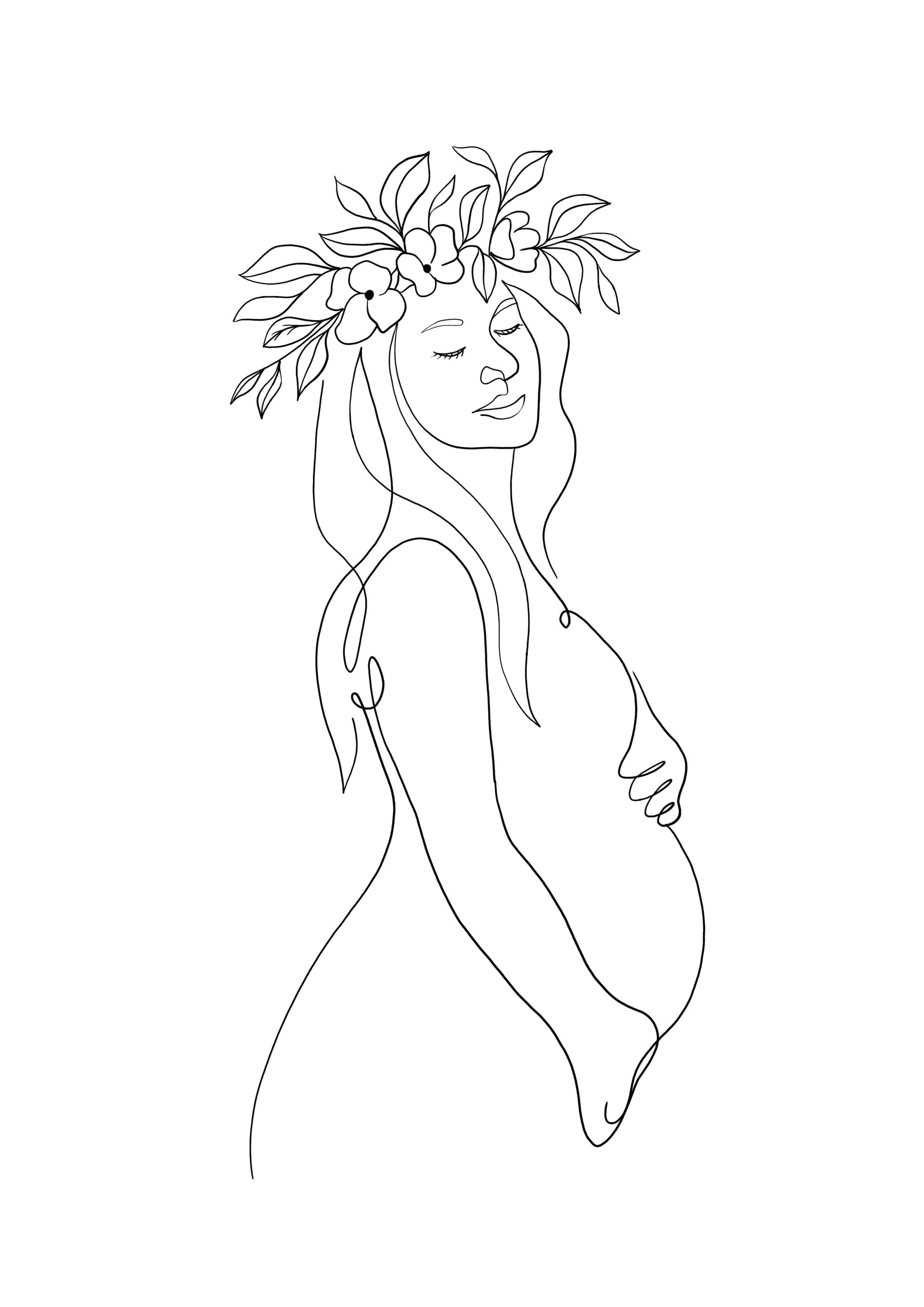mother wearing a wreath