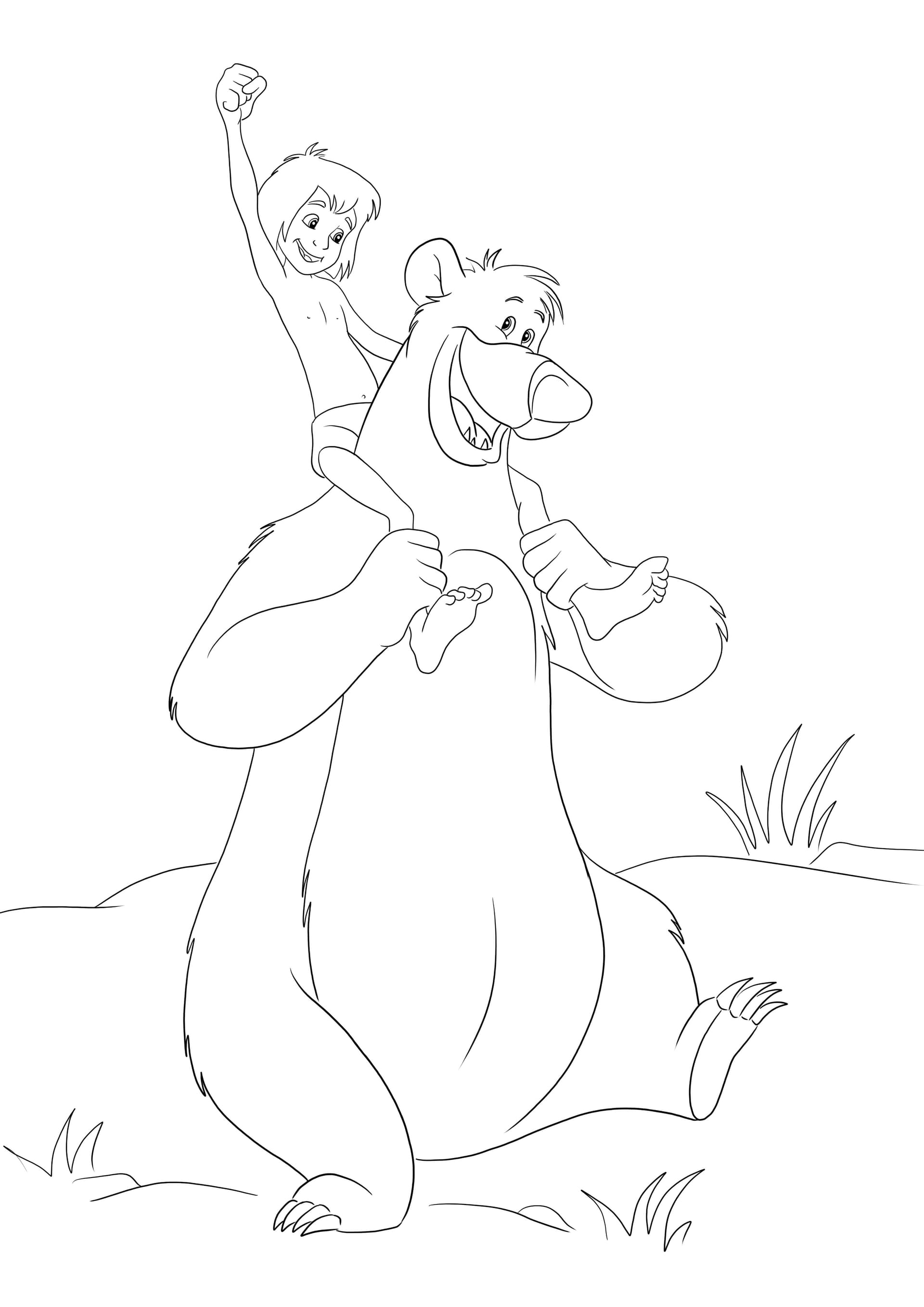 Balu and Mowgli on shoulders