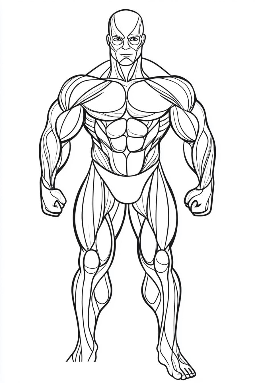 Muscles coloring page
