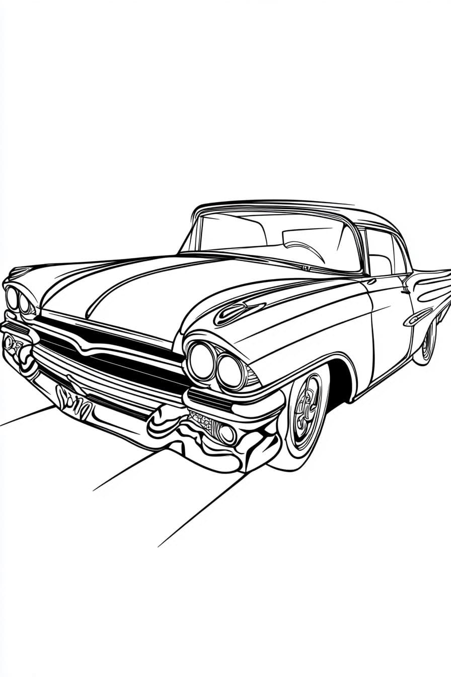 Old school chicano coloring page