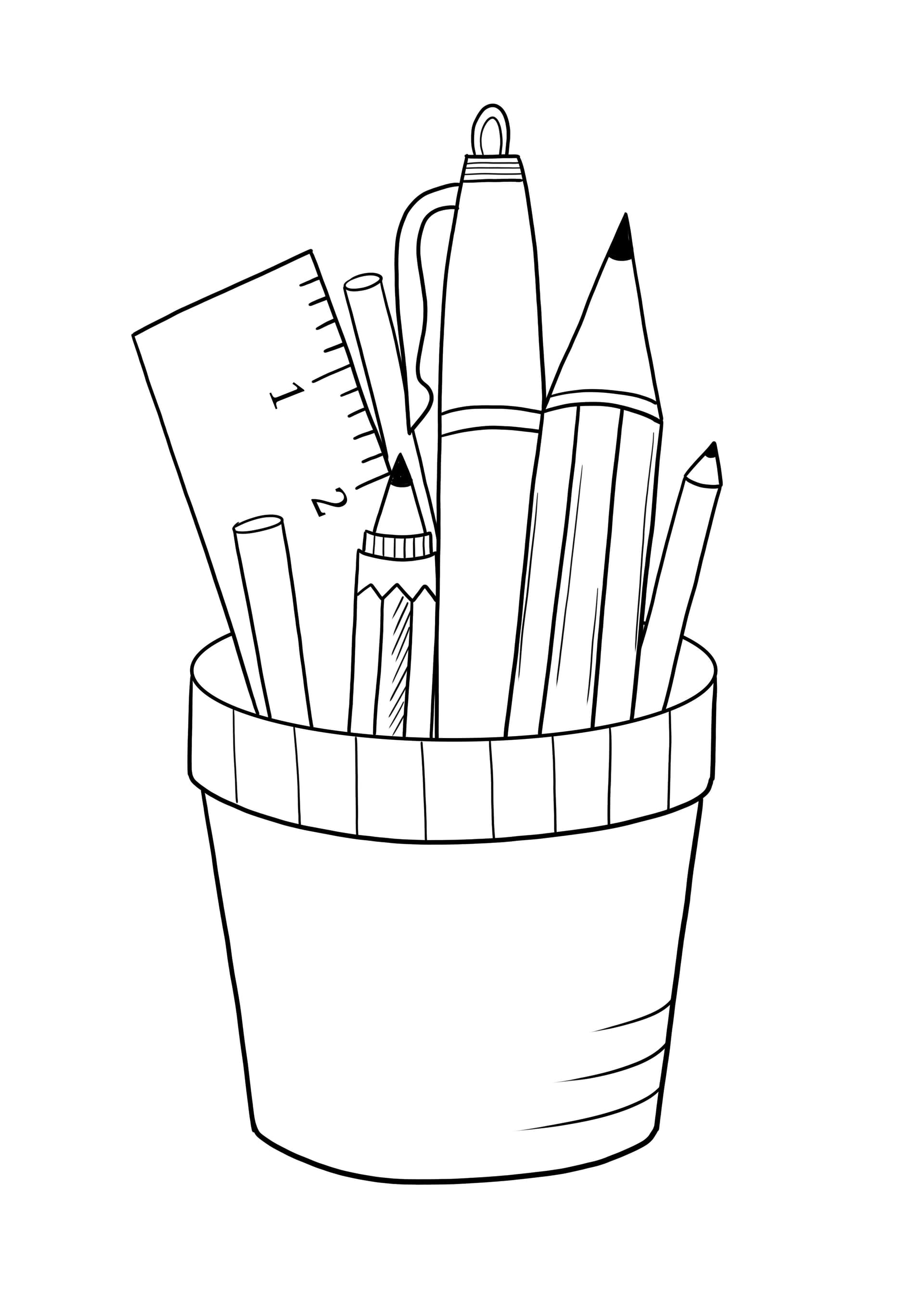Pencils-pens and ruler
