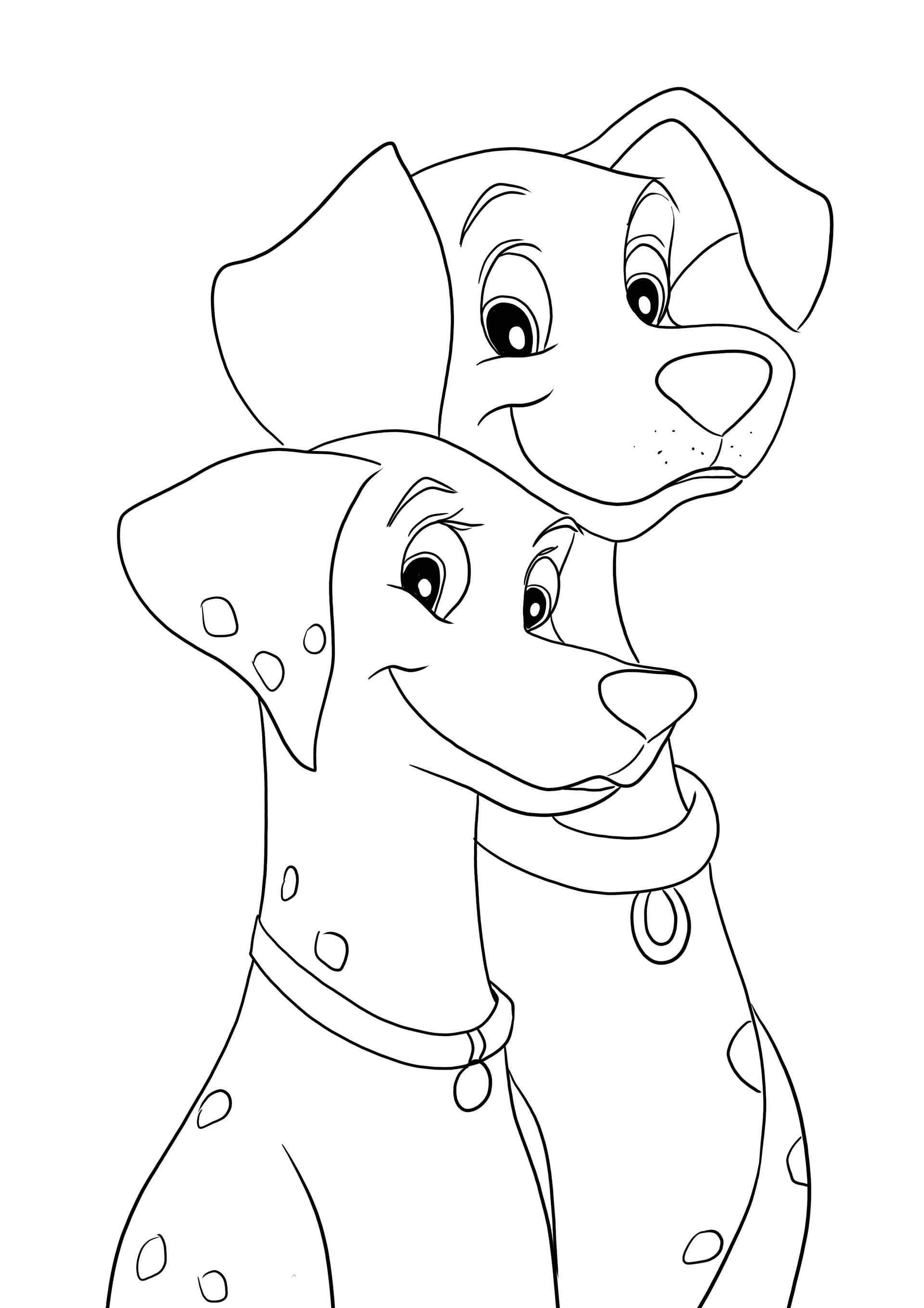 Perdita and Pongo for coloring