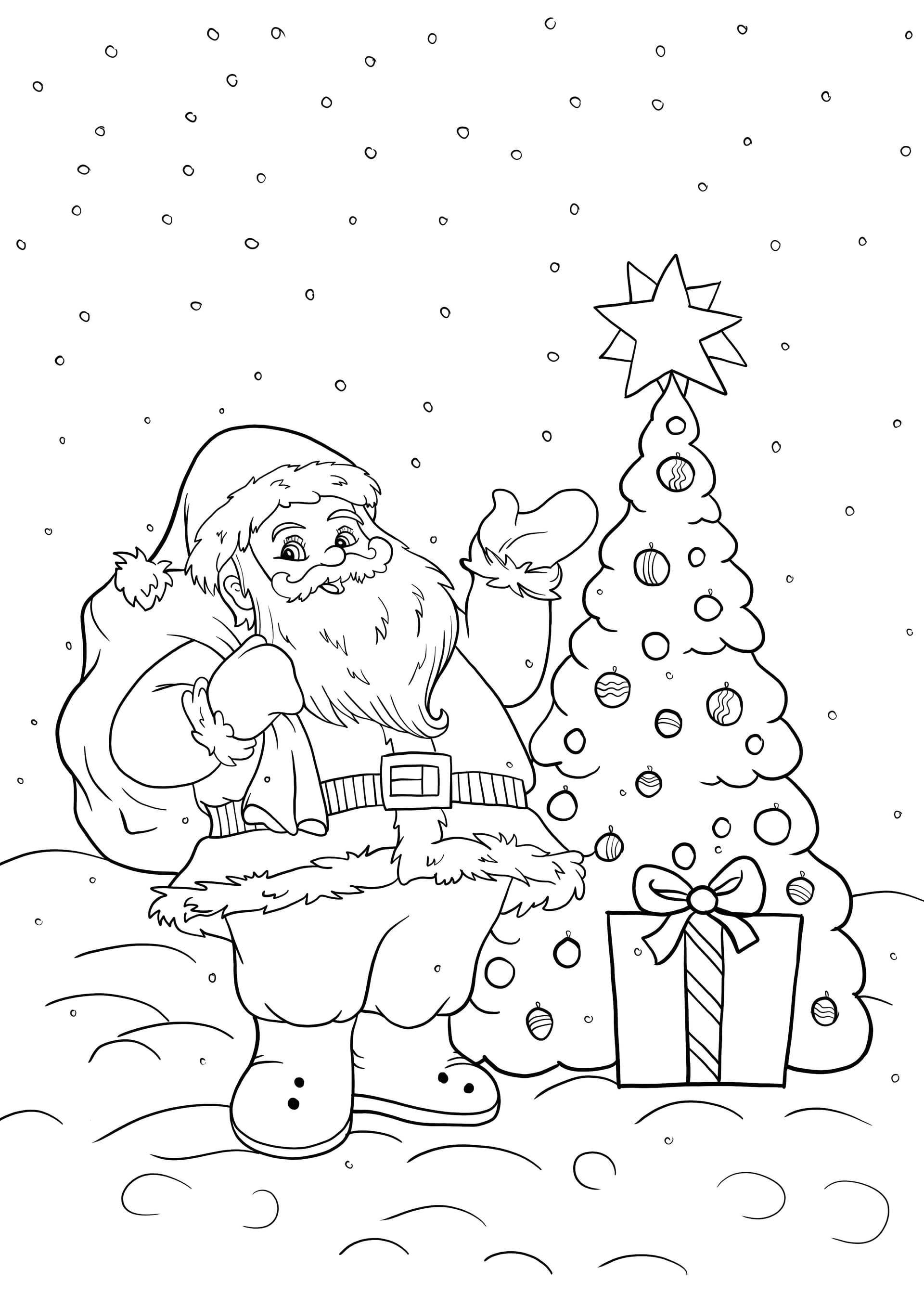 Santa and Christmas tree