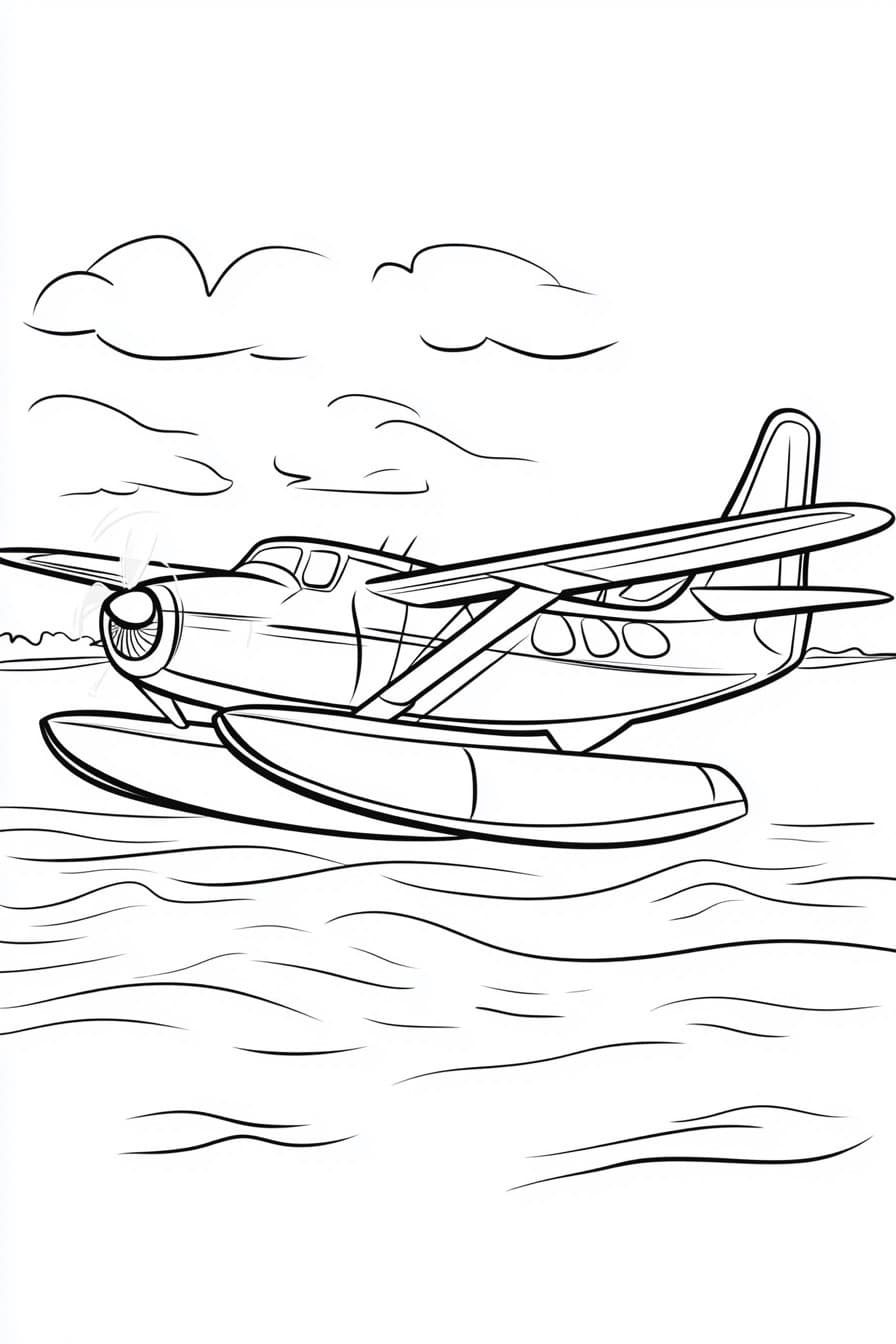 Seaplane coloring page
