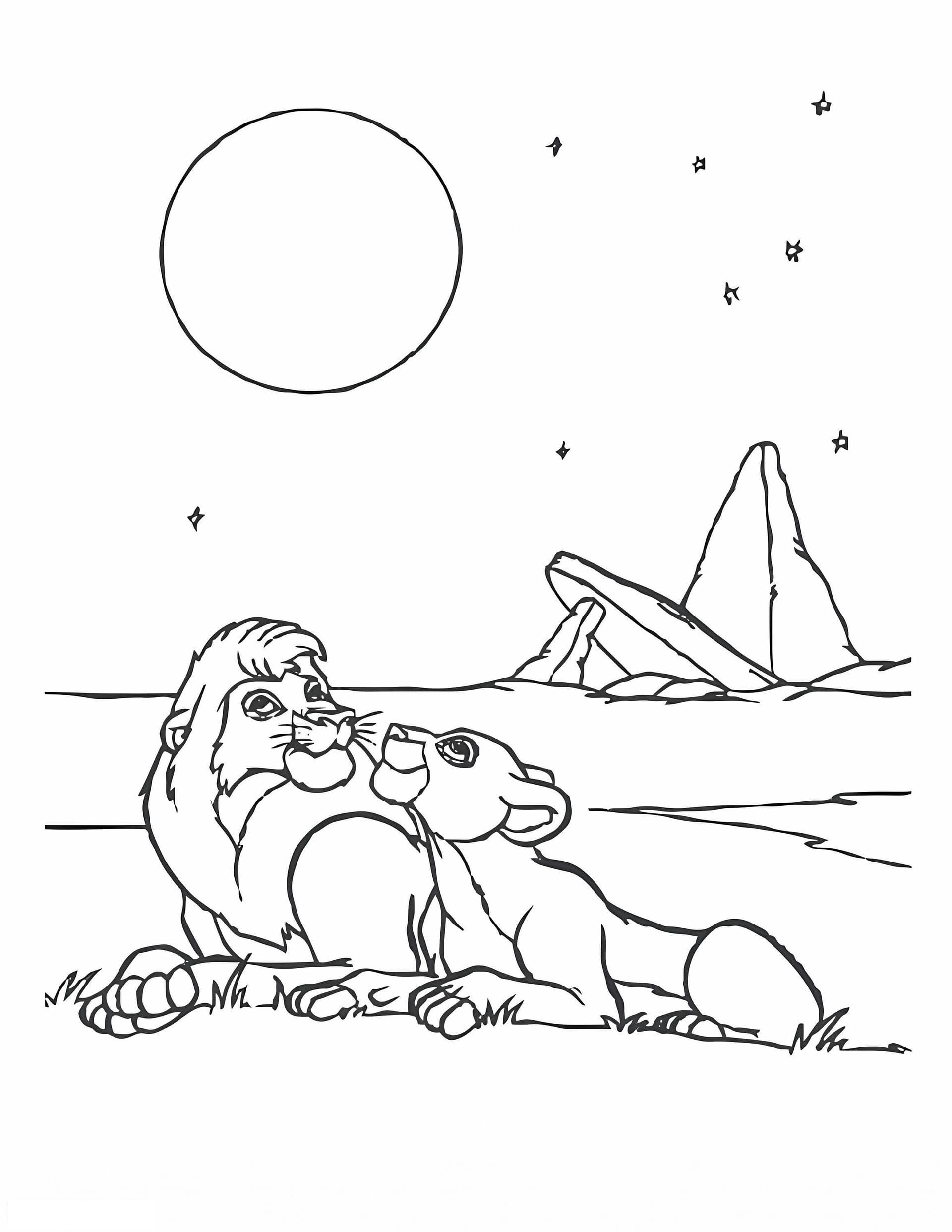 Simba And Nala A Moon