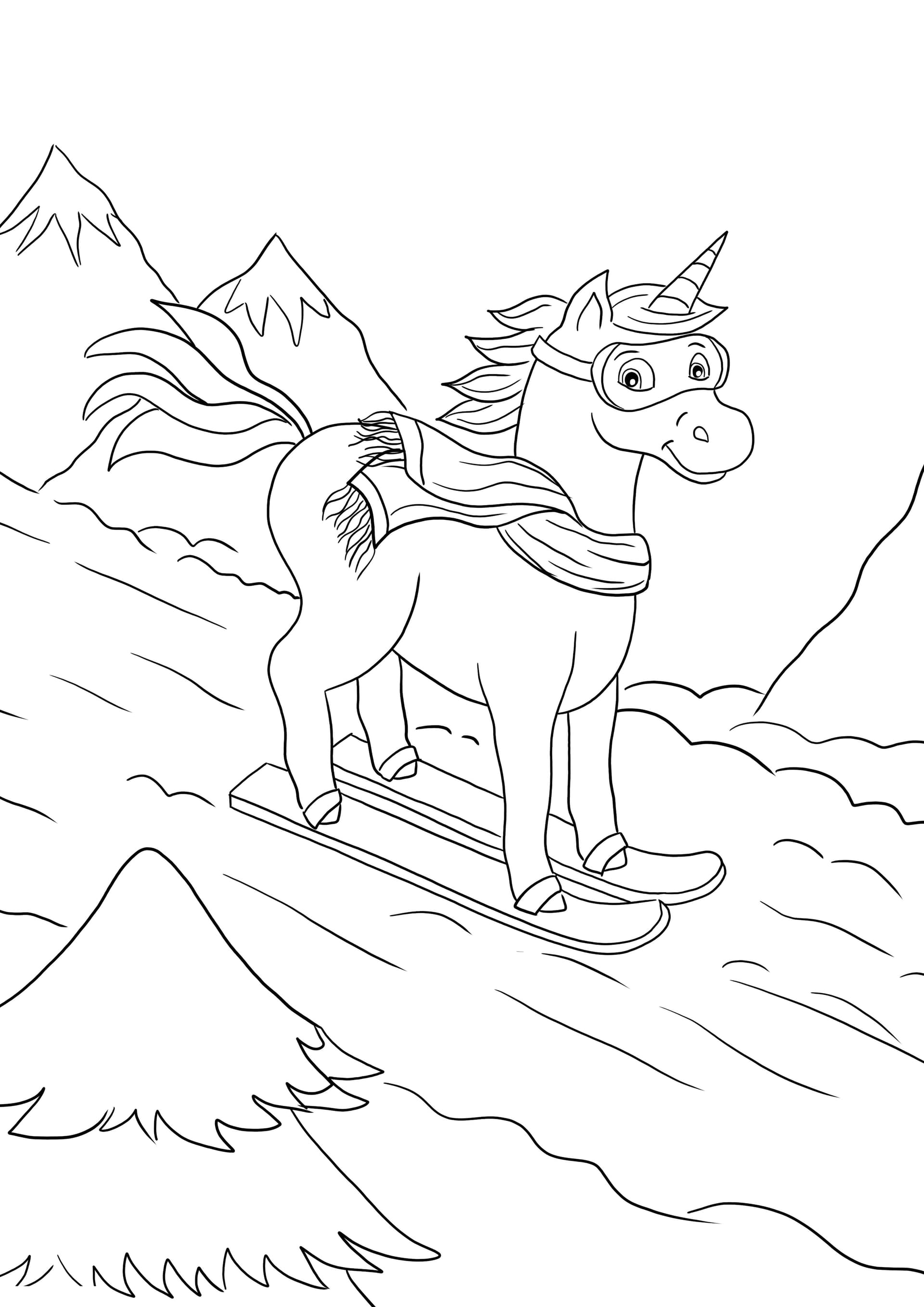 Skiing Unicorn