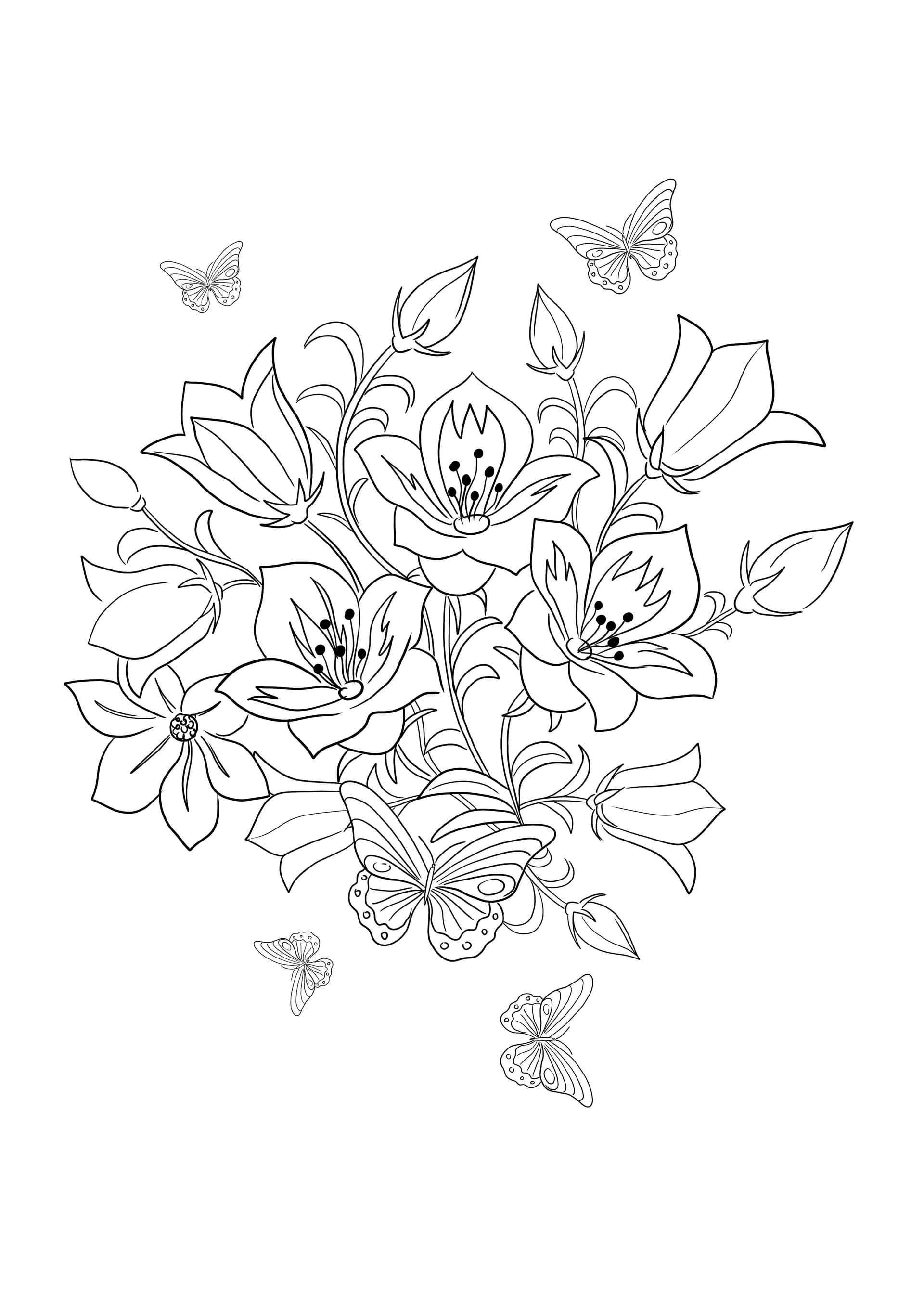 Skylark and Flowers