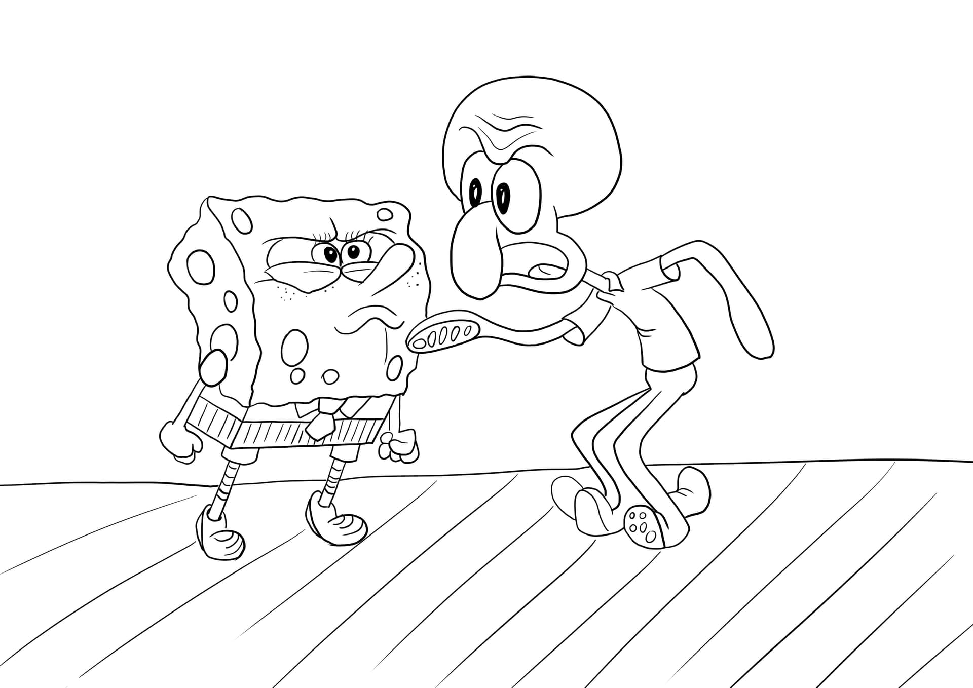 SpongeBob is quarreling